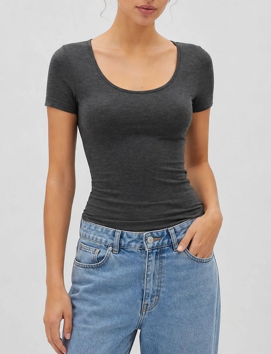 MBYM - Siliana - t-särgid - dark grey melange - 0