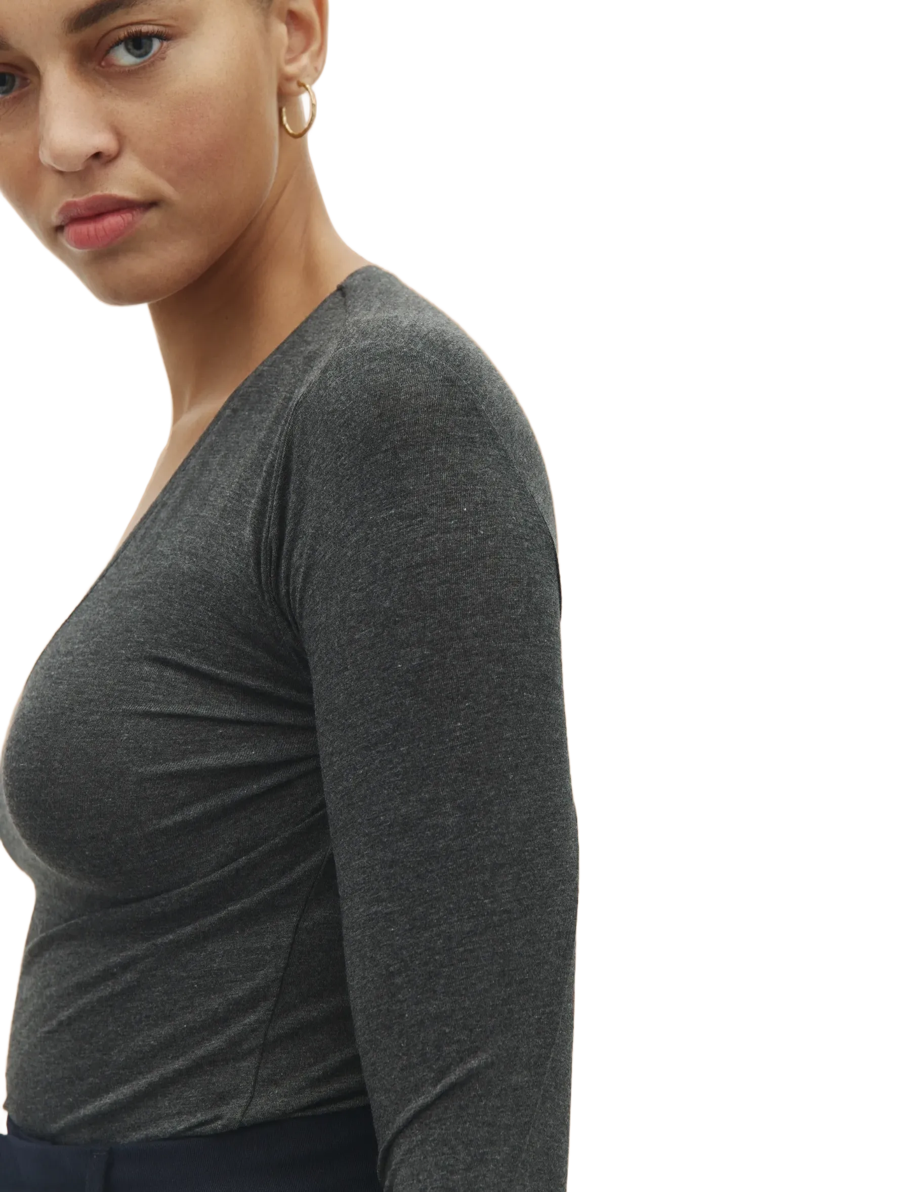 MBYM - Vanna - långärmade toppar - dark grey melange - 3