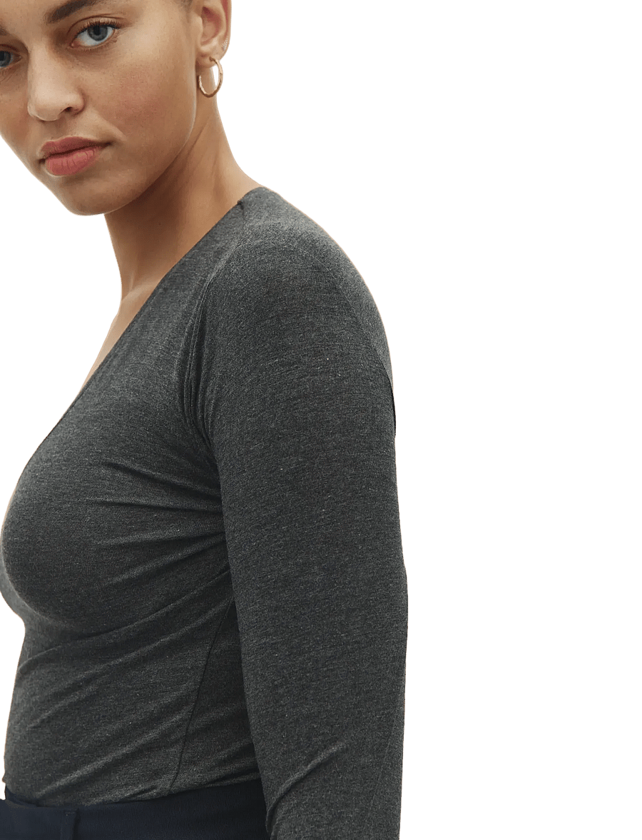 MBYM - Vanna - långärmade toppar - dark grey melange - 3