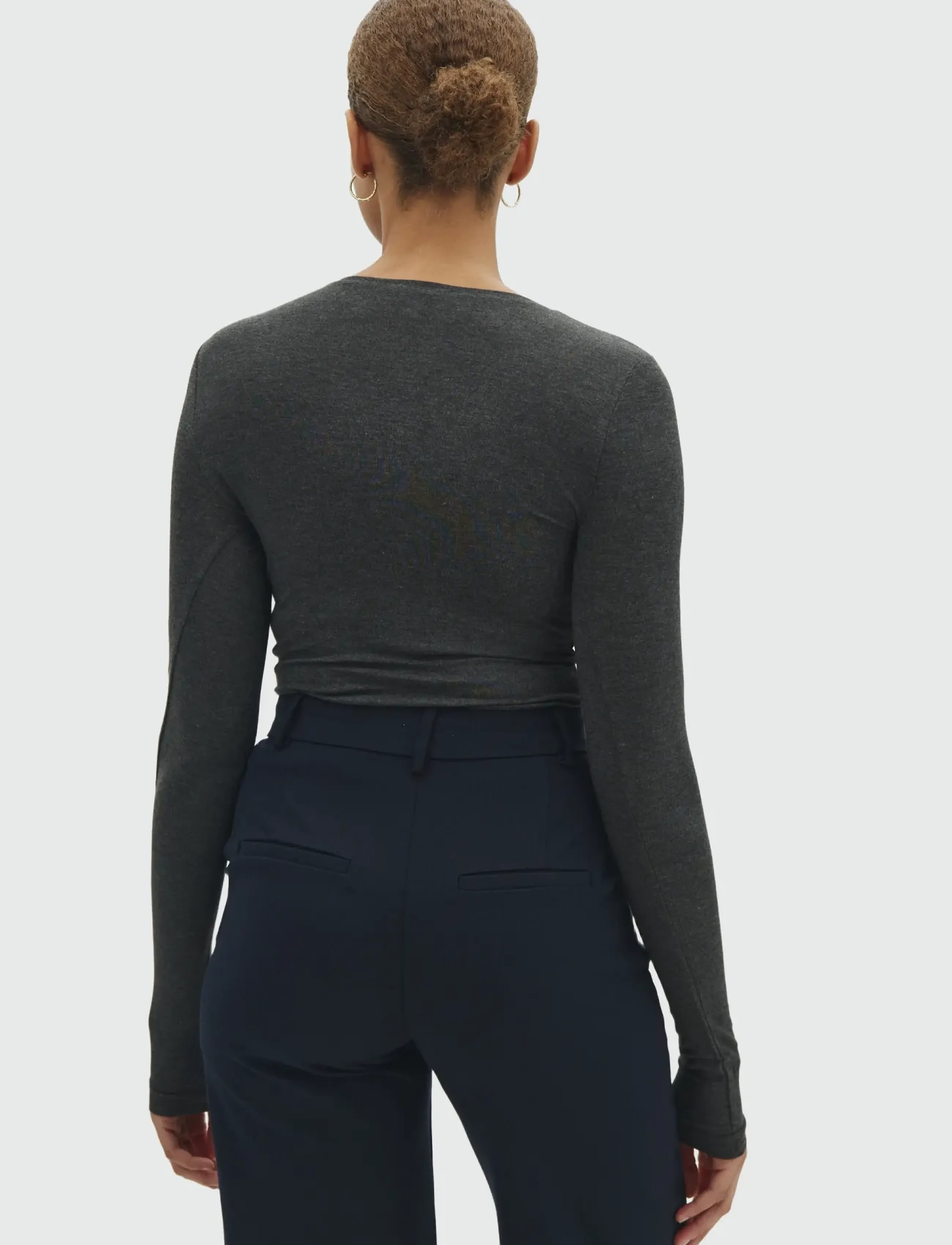 MBYM - Vanna - långärmade toppar - dark grey melange - 4