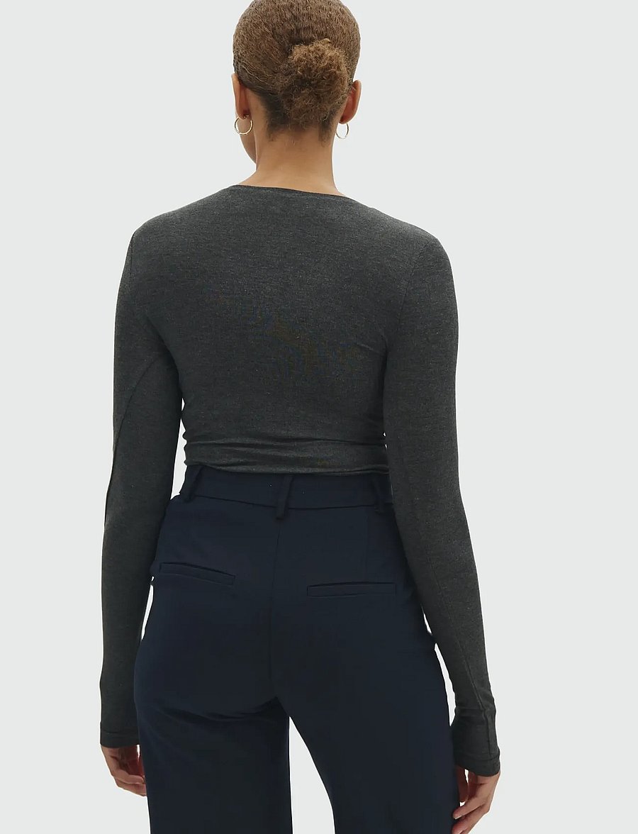MBYM - Vanna - långärmade toppar - dark grey melange - 4