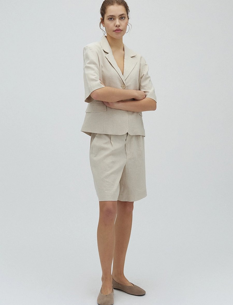 mbyM - Guri-M - leinen-shorts - natural linen - 0