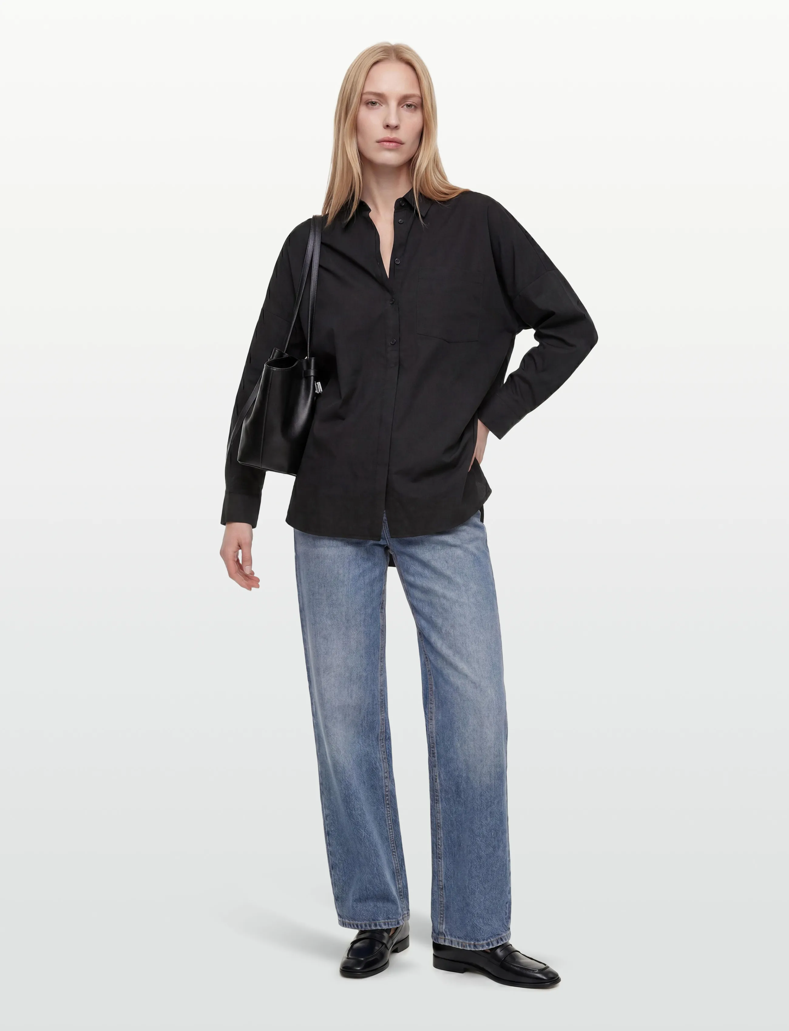 mbyM Tikki - Overhemden met lange mouwen - BLACK / black