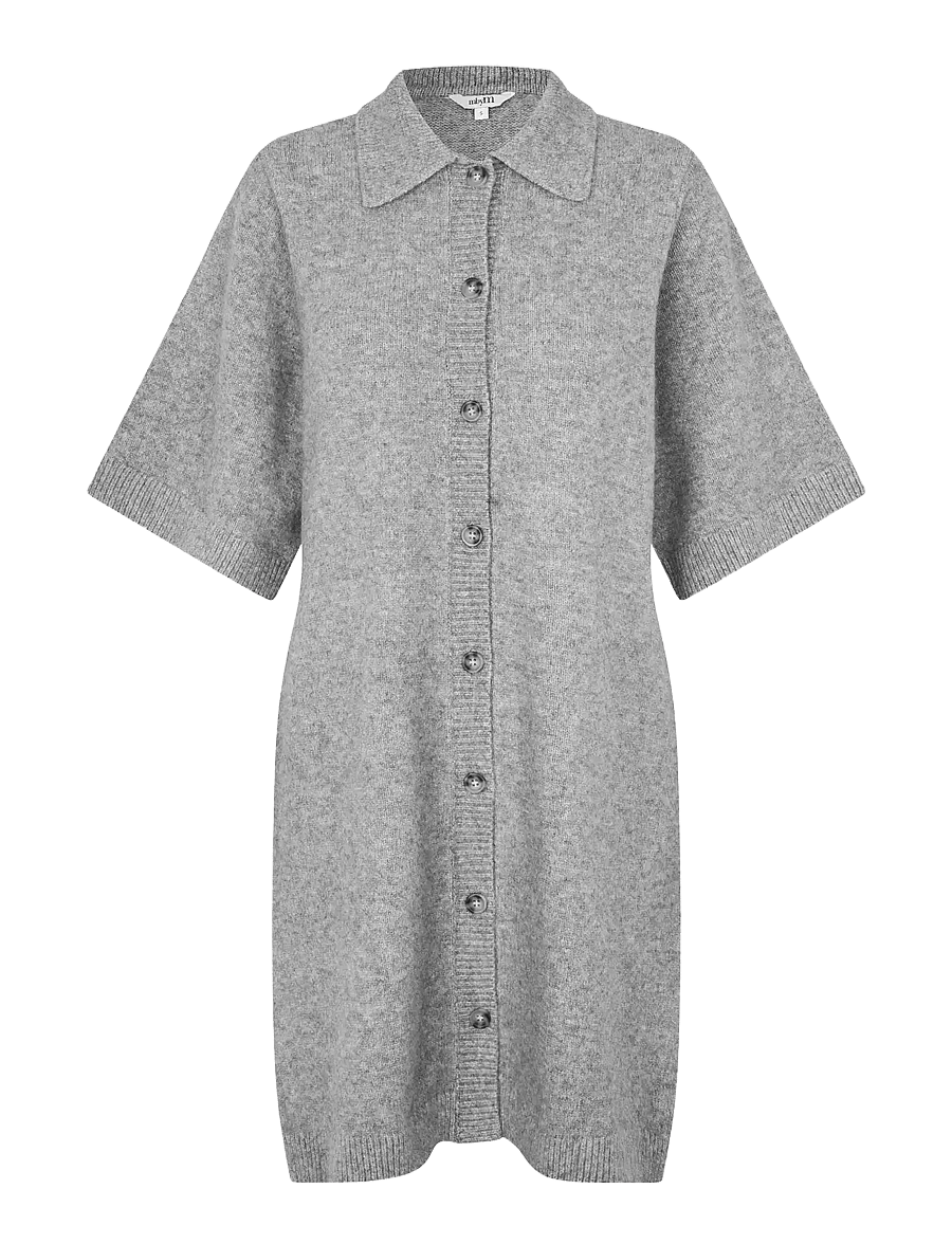 mbyM - Biman-M - stickade klänningar - medium grey melange - 1