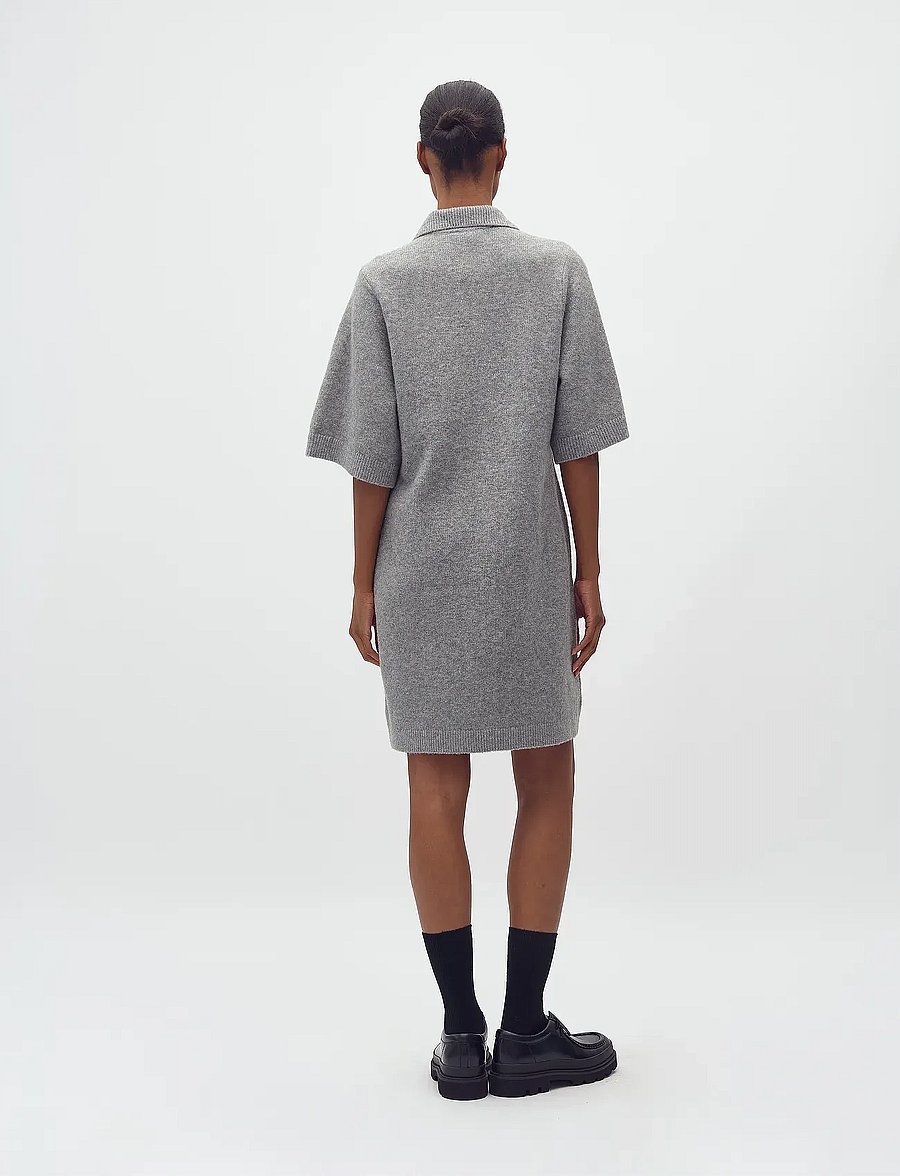mbyM - Biman-M - stickade klänningar - medium grey melange - 3