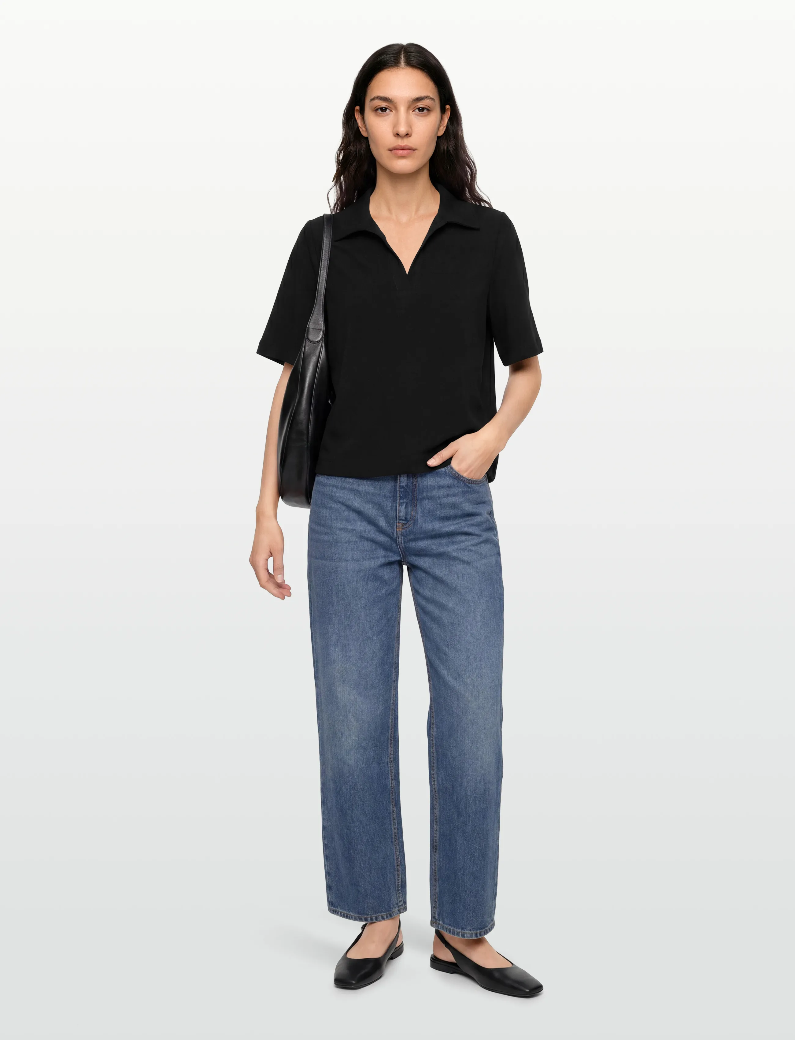 mbyM - Darci-M - short-sleeved blouses - black - 0