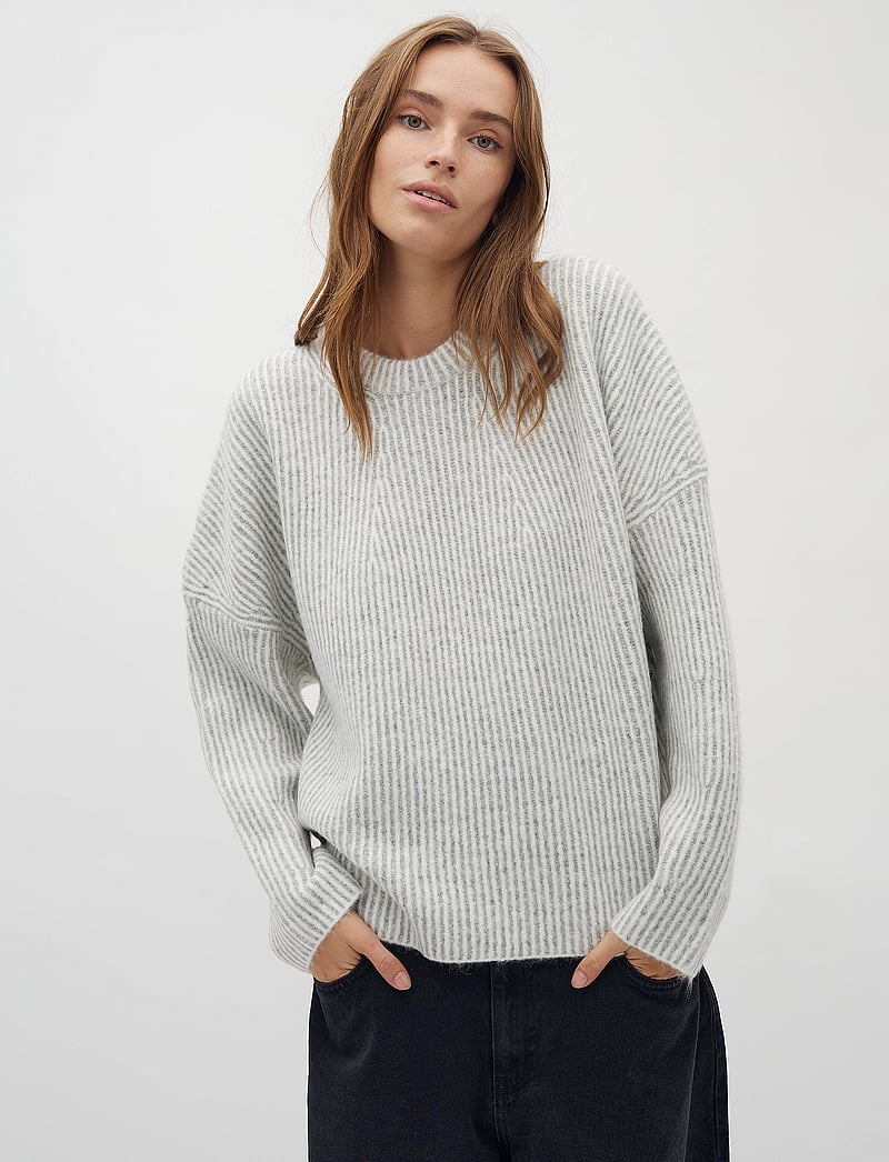 mbyM - Gillian Contrast-M - strikkegensere - light grey mix - 0