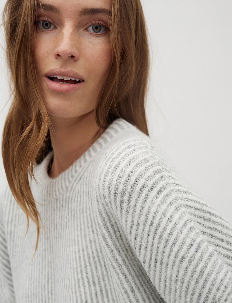 mbyM - Gillian Contrast-M - strikkegensere - light grey mix - 3