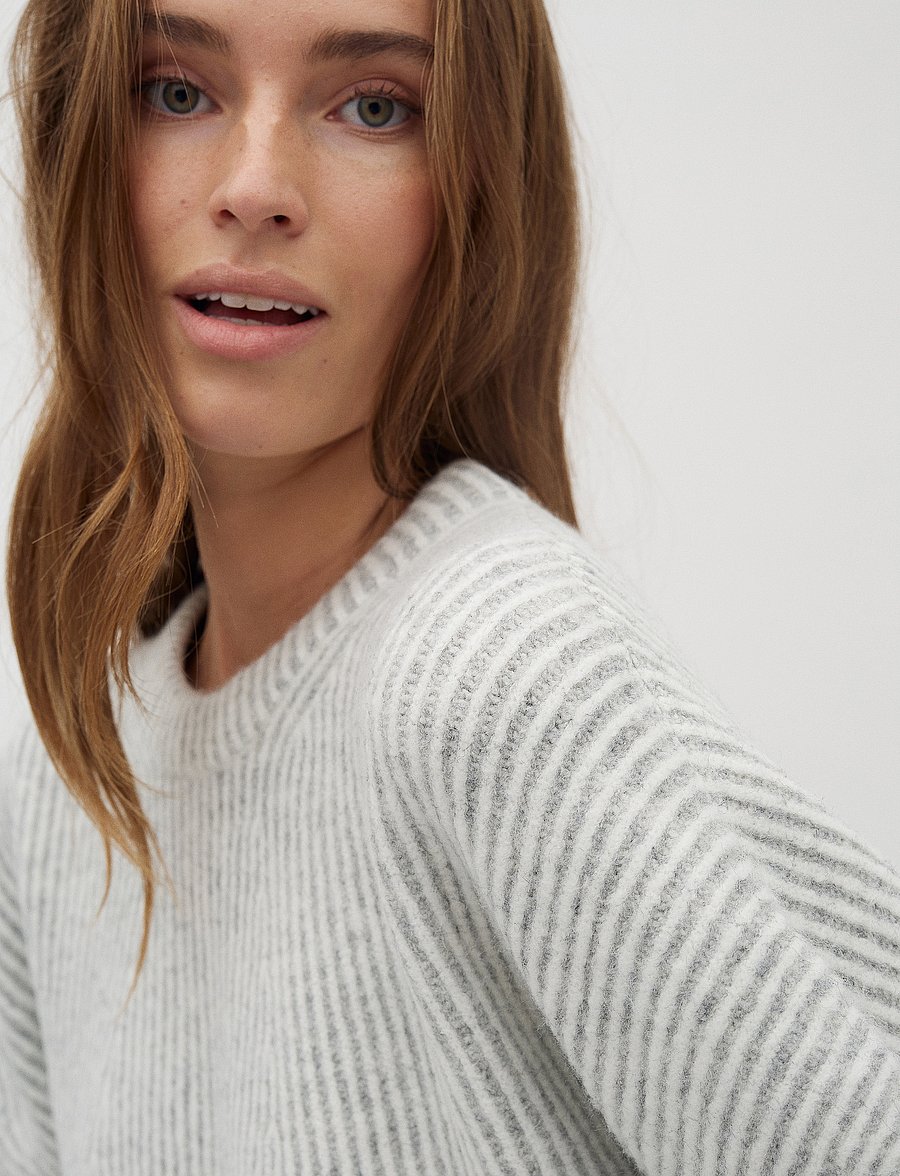 mbyM - Gillian Contrast-M - jumpers - light grey mix - 3