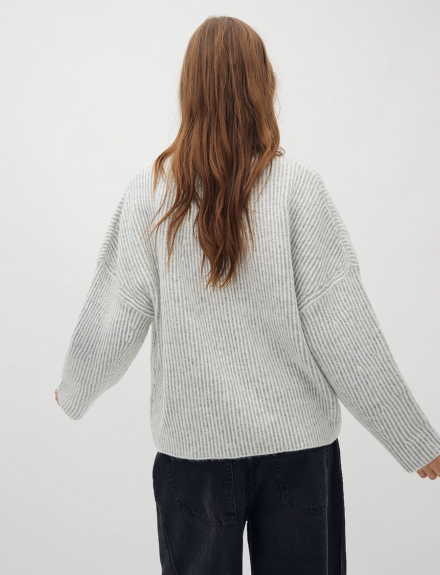 mbyM - Gillian Contrast-M - jumpers - light grey mix - 4