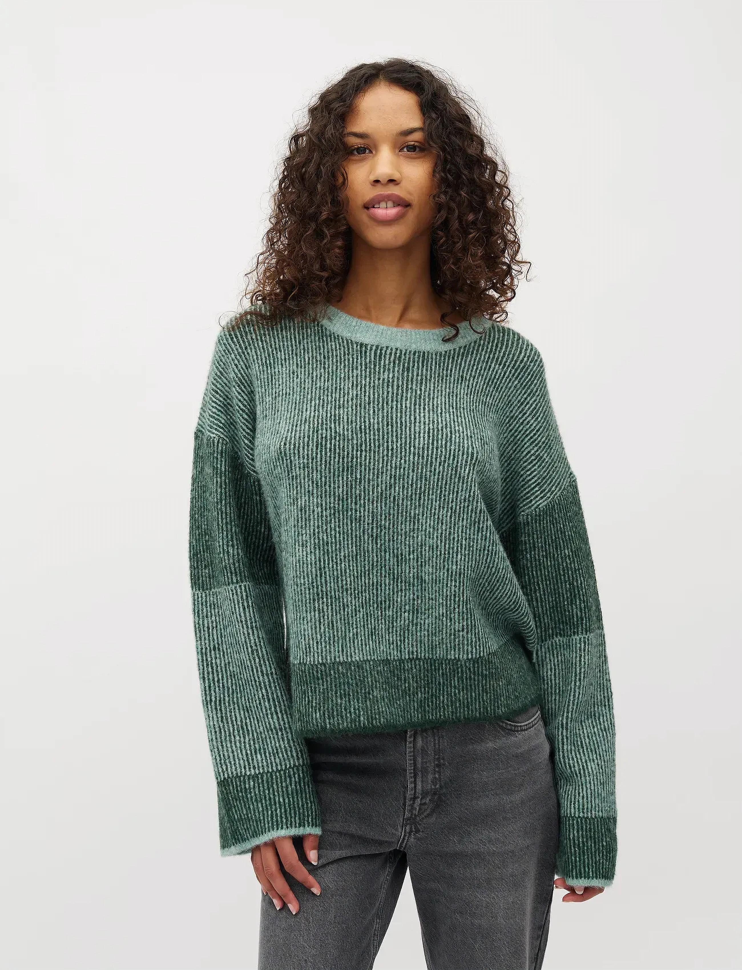 mbyM Dinah-M, Kvinder, Ribstrikket Sweater, Grøn, Str: S/M