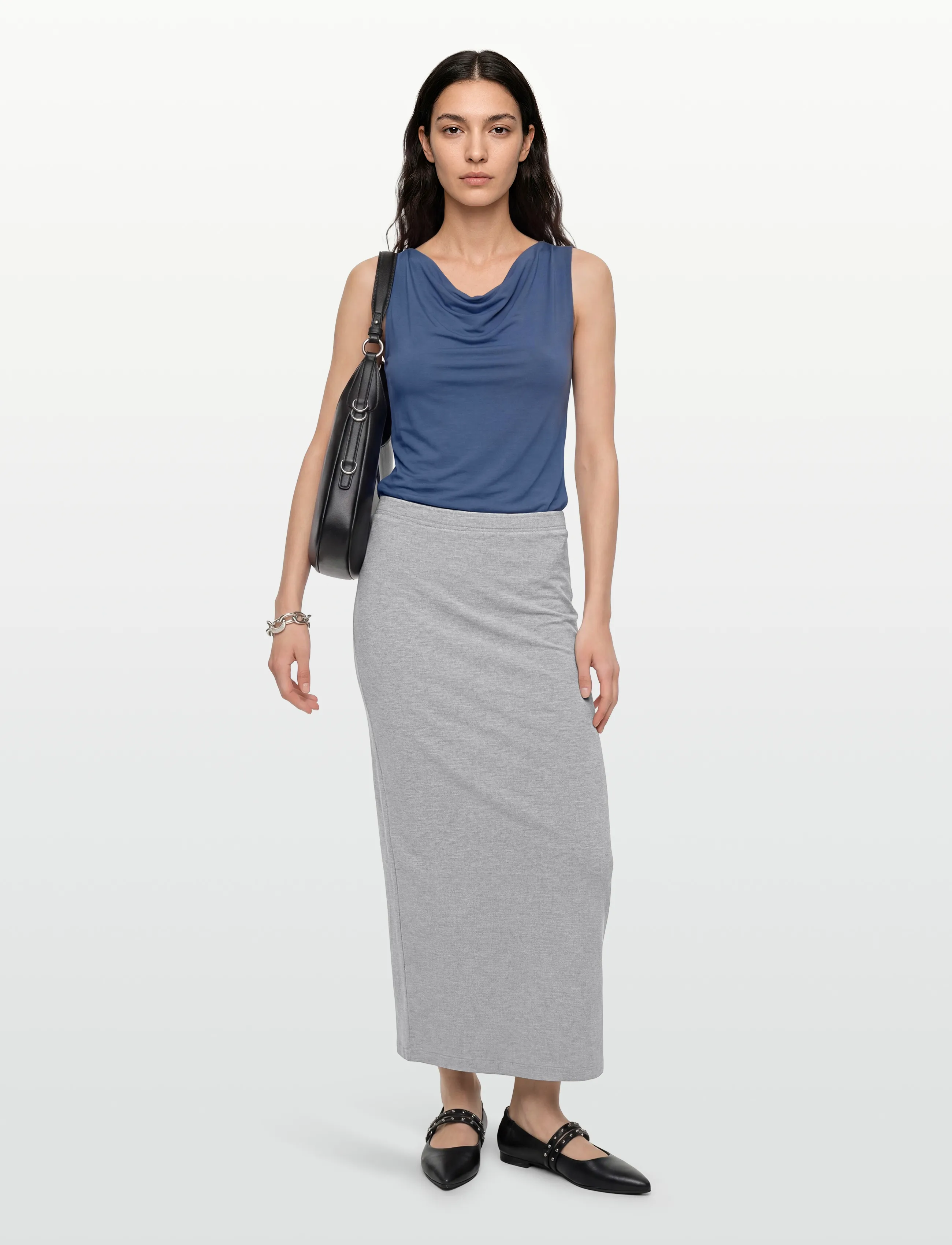 mbyM - Caranos-M - strikkede nederdele - light grey melange - 0
