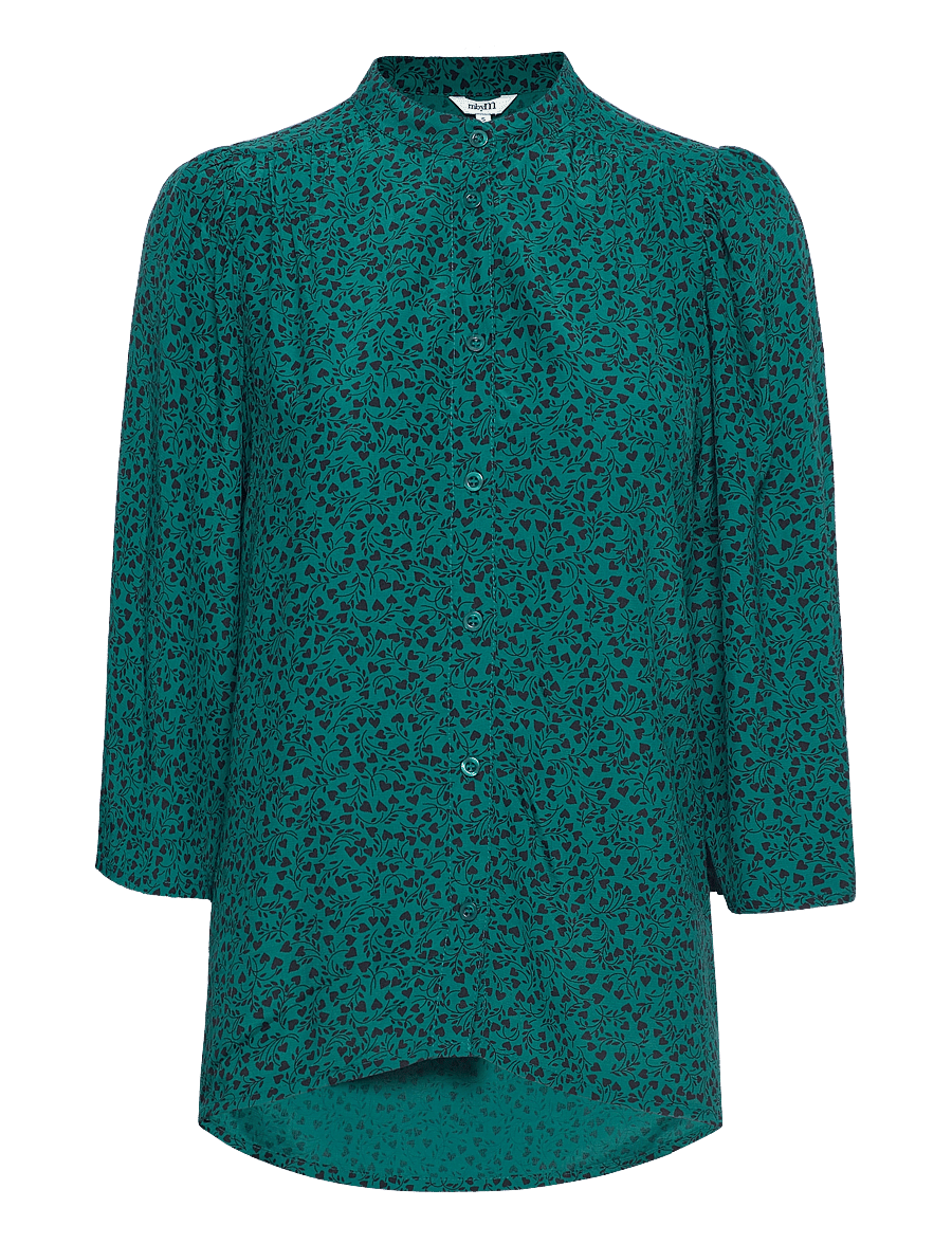 mbyM - Jaewon-M - blouses à manches longues - josina green print - 0
