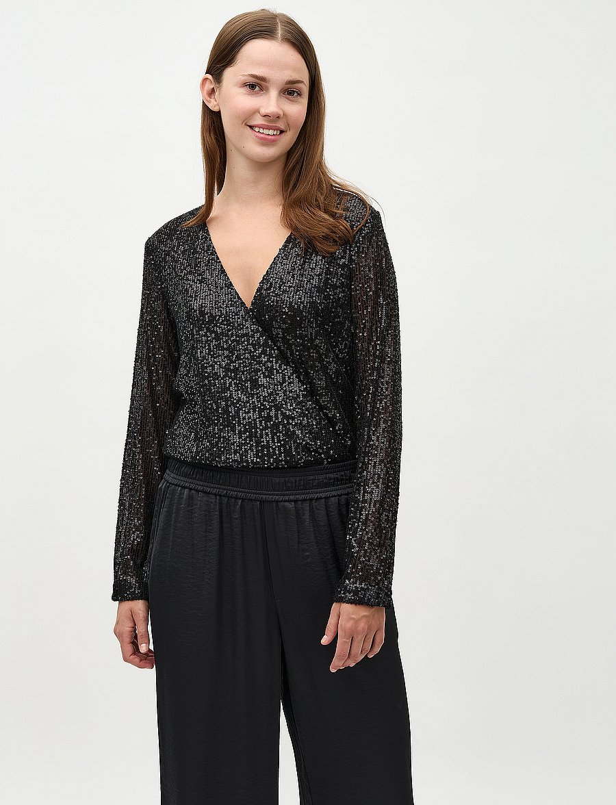 MBYM - Lilu-M - long sleeved blouses - black - 0