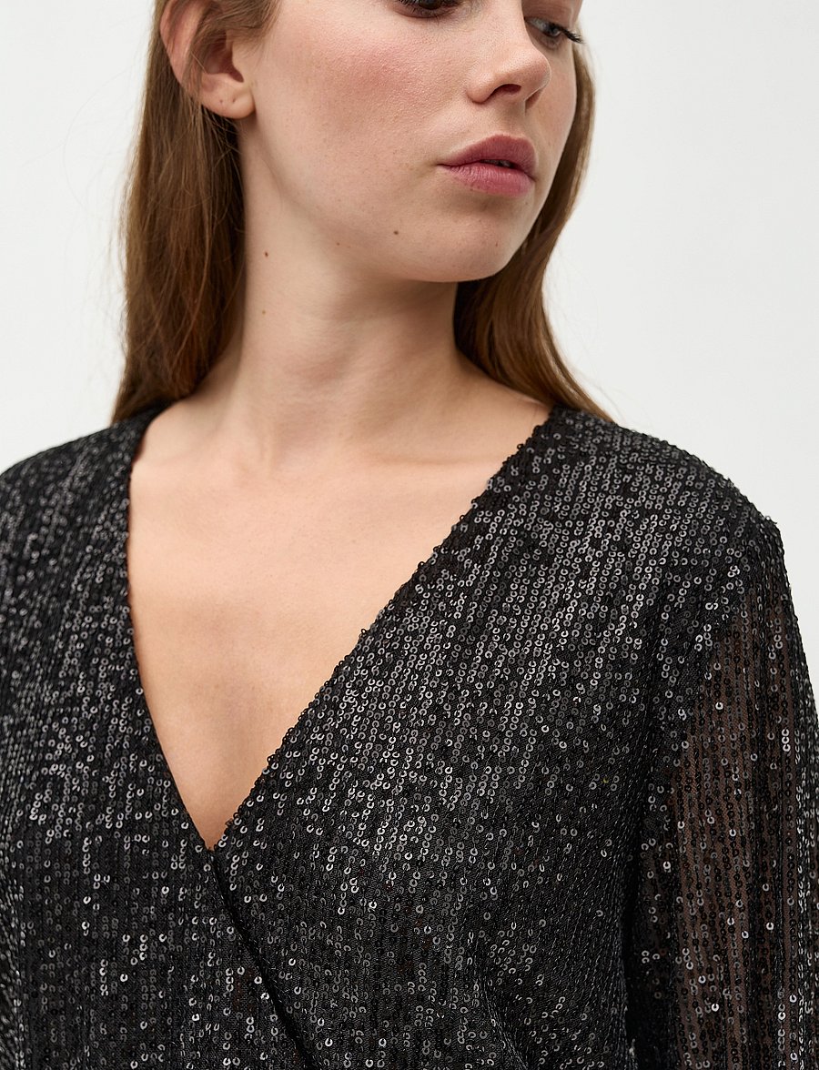 MBYM - Lilu-M - long sleeved blouses - black - 3