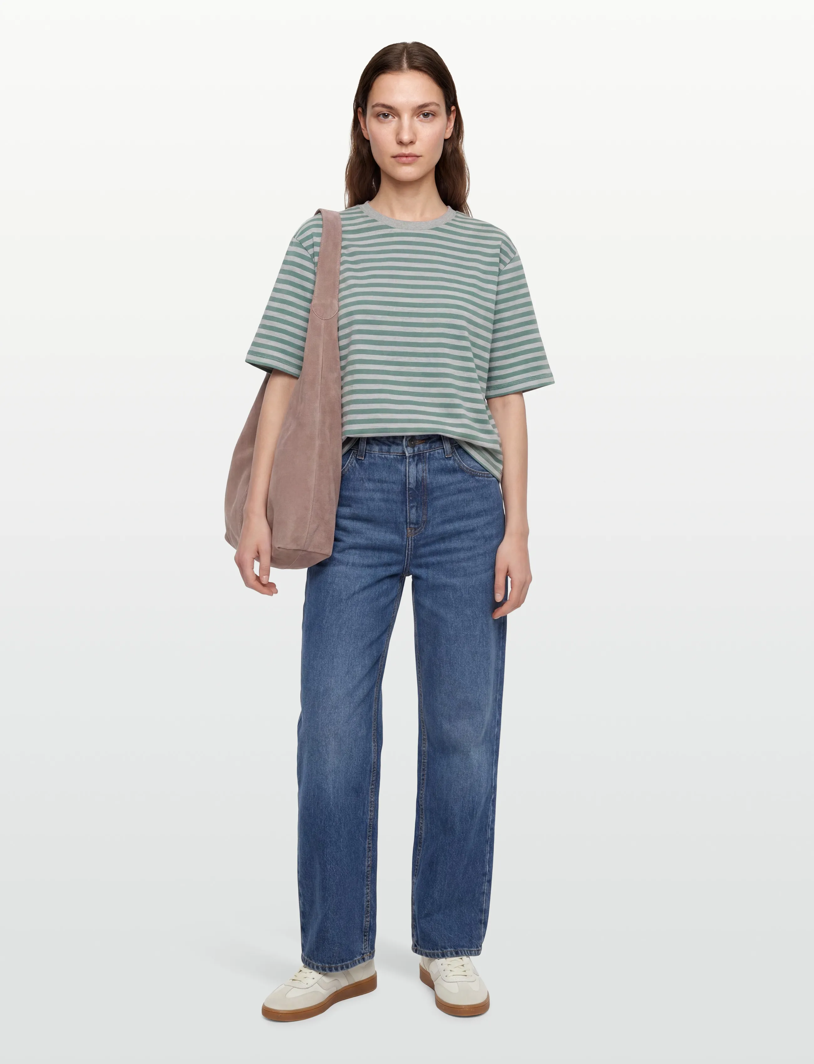mbyM - Emrys-M - t-shirts - grass grey mel stripe - 0