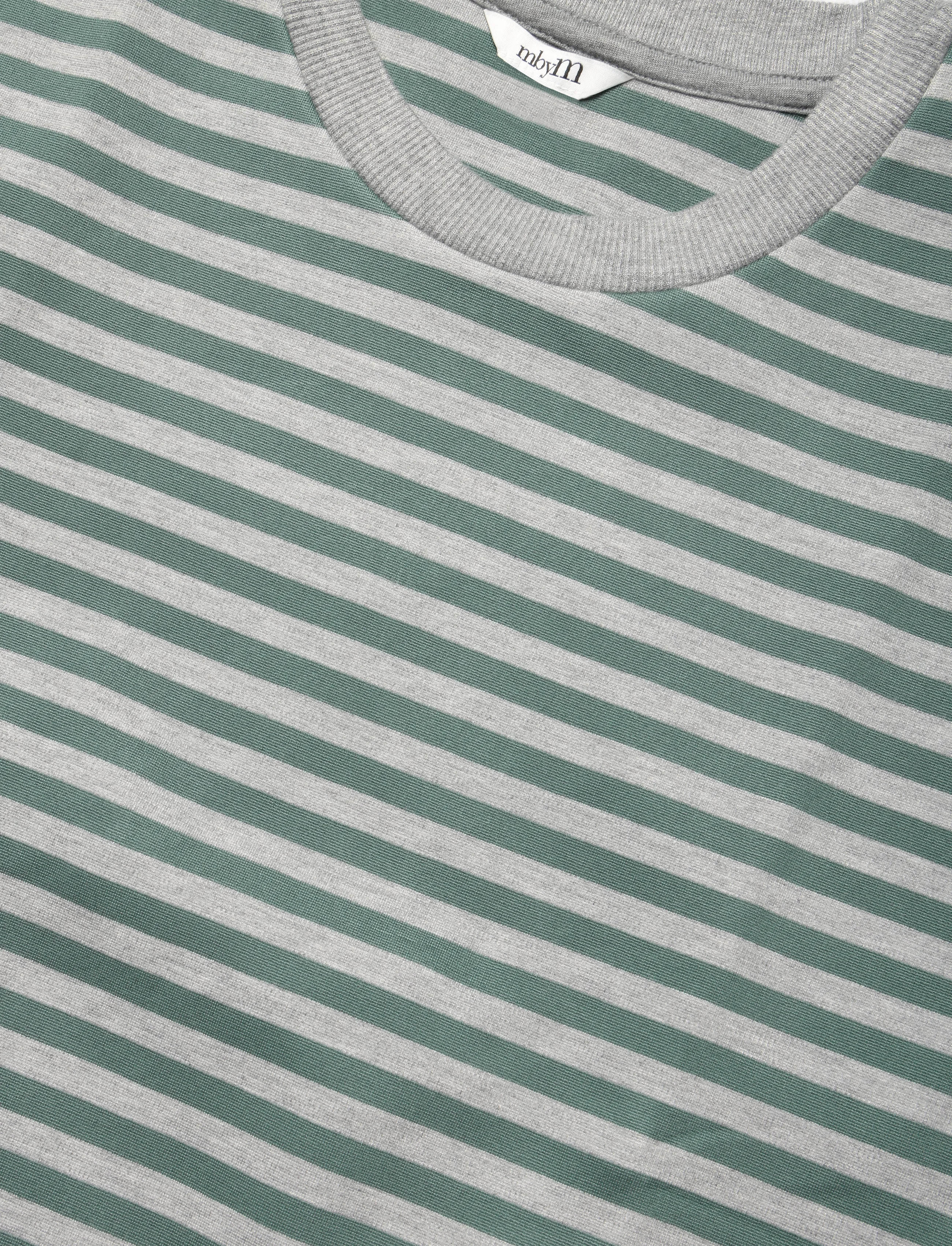 mbyM - Emrys-M - t-shirts - grass grey mel stripe - 5