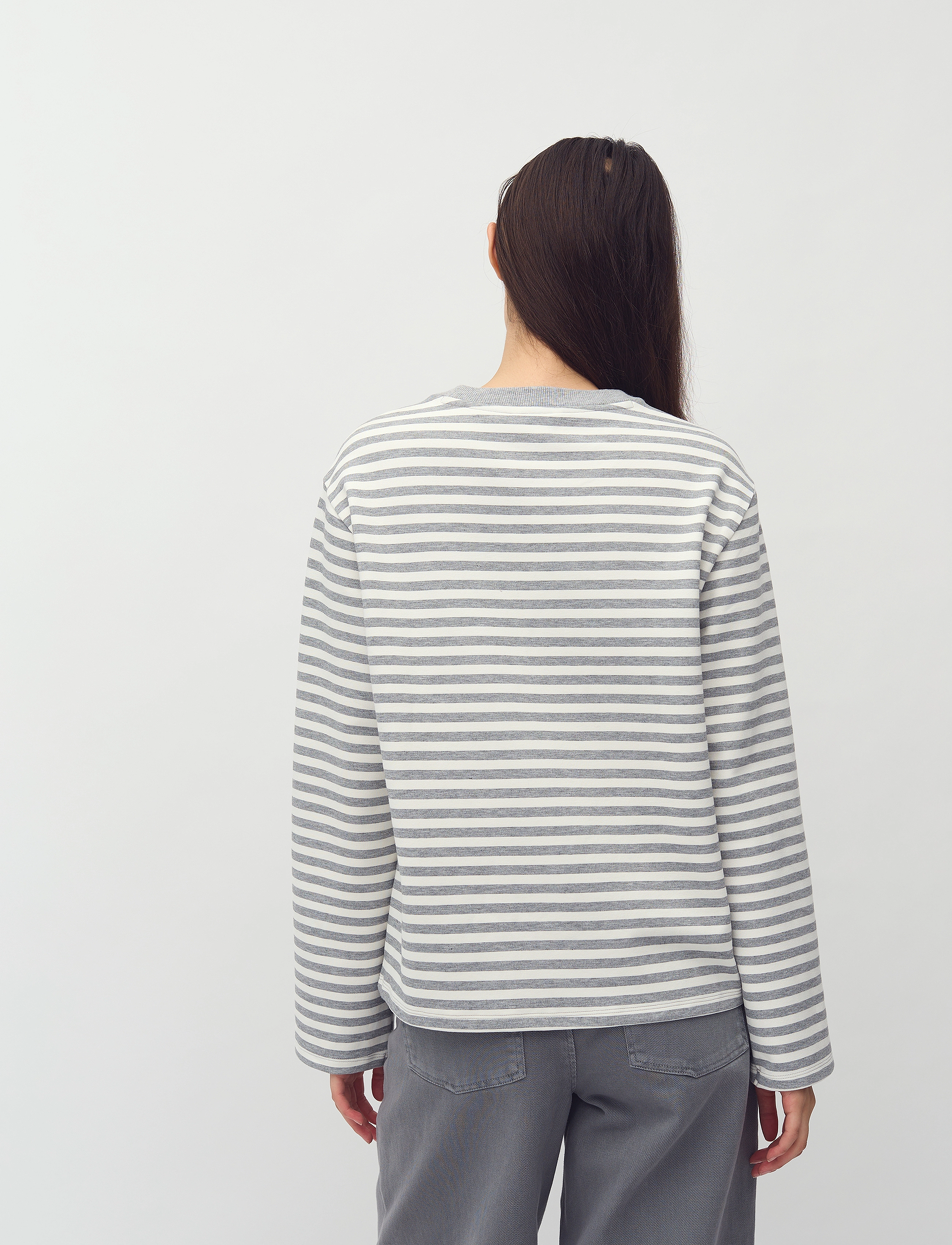 mbyM - Celia-M - langärmlige tops - grey mel sugar stripe - 5