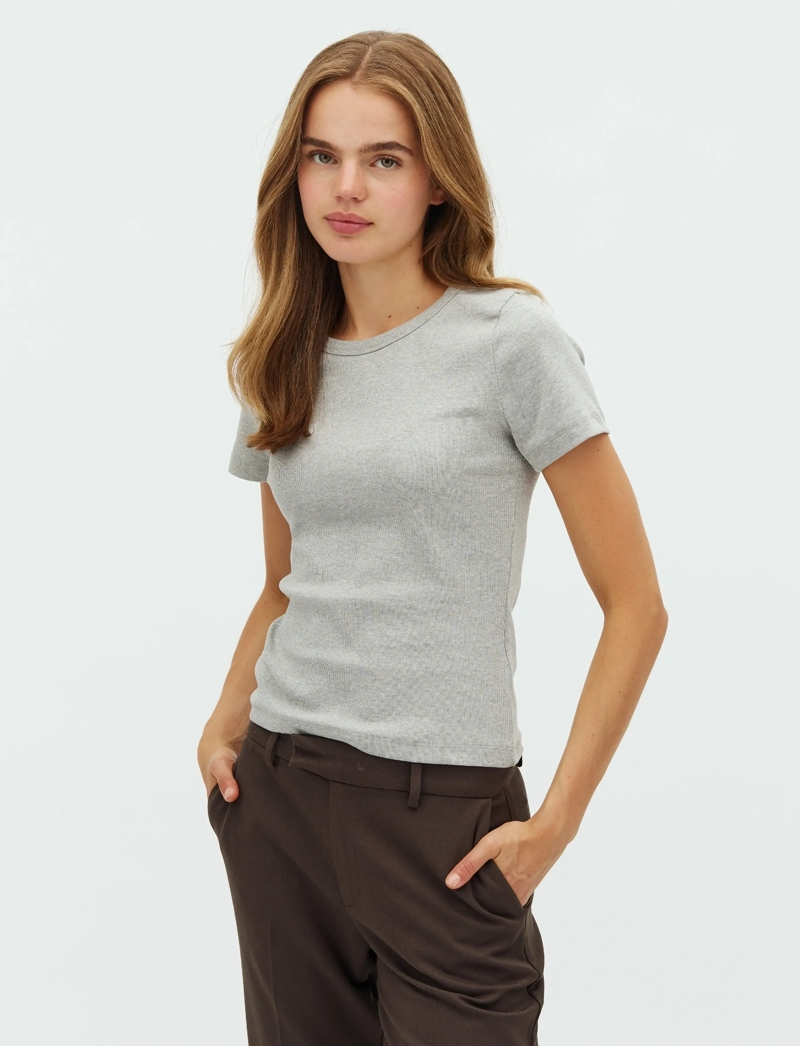 mbyM Otis-M, XL, Grey, T-Shirts & Toppe > Kortærmede, Dame