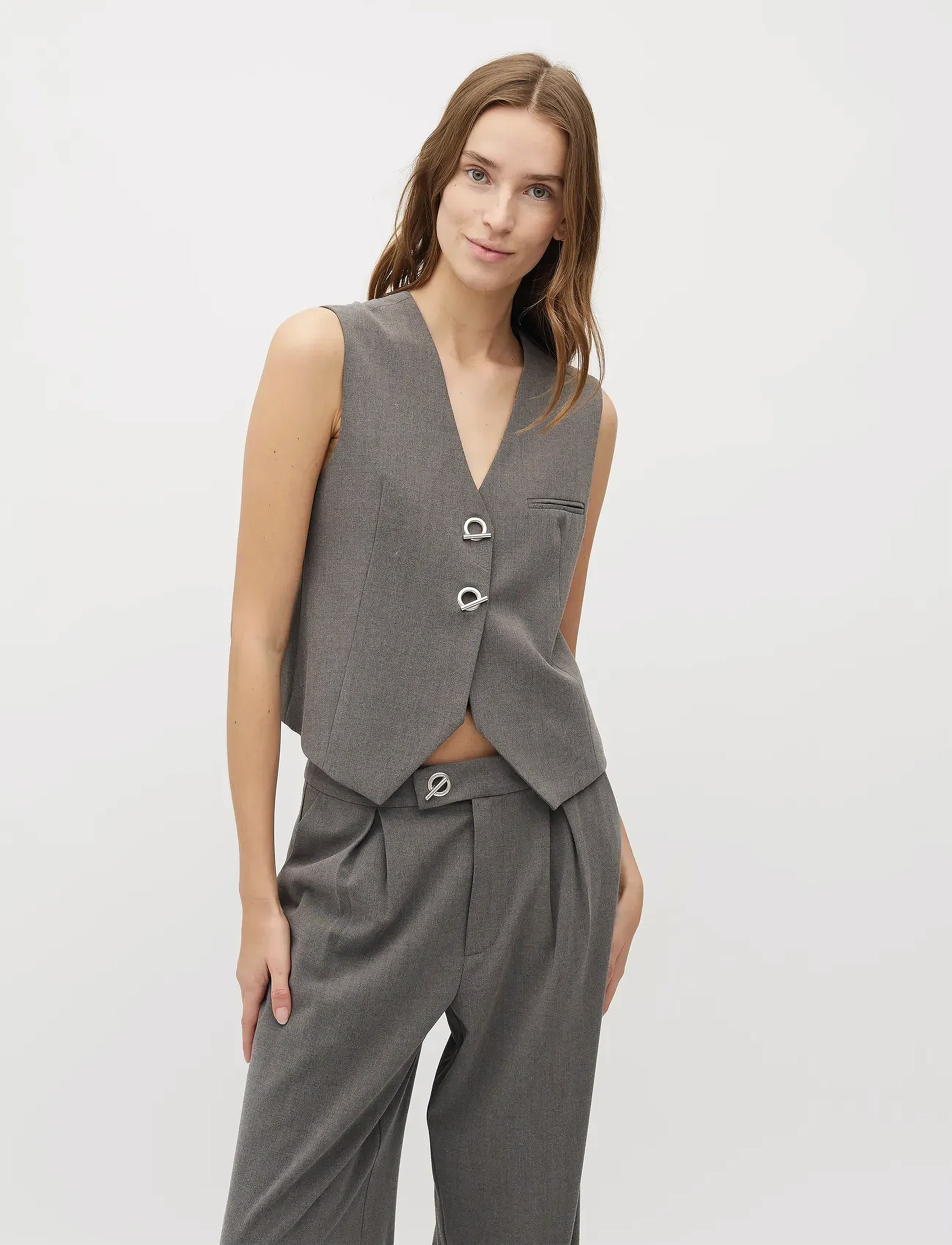 mbyM Aleia-M, S, Blazer, Grau - Sleeveless Frauen