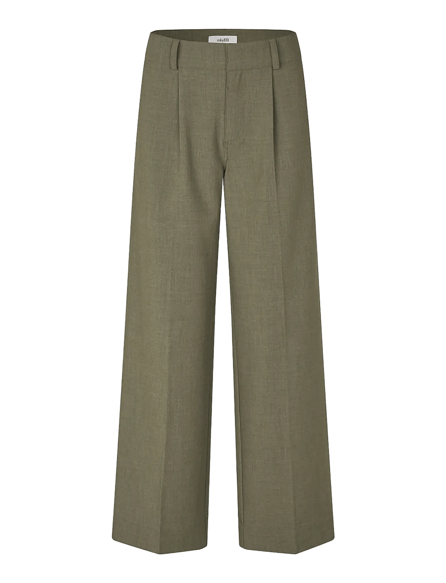 mbyM - Farin-M - plačios kelnės - dusty olive melange - 1