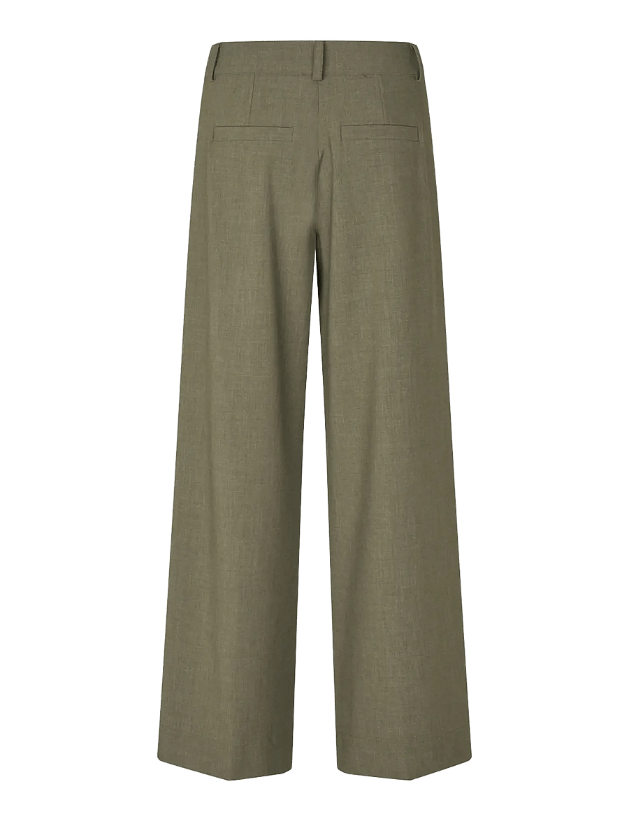 mbyM - Farin-M - plačios kelnės - dusty olive melange - 2