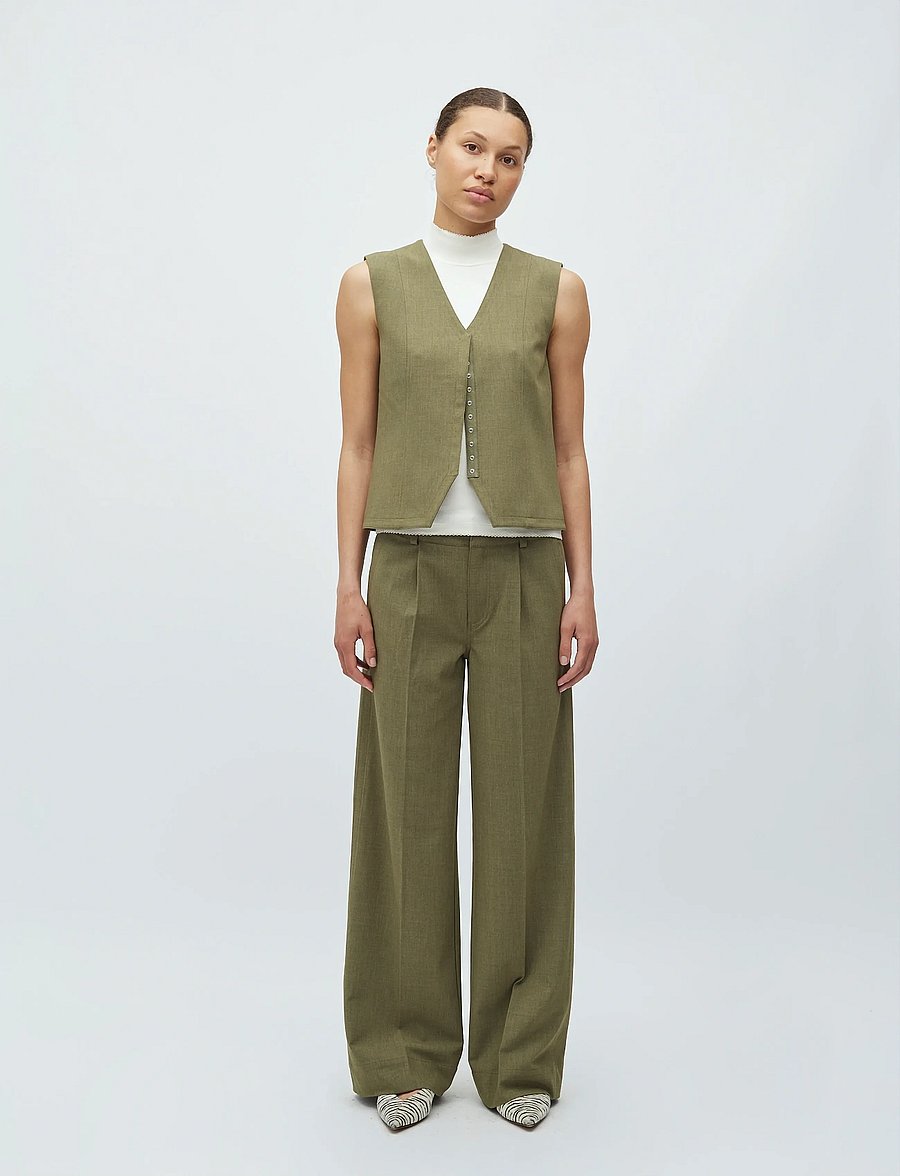 mbyM - Flavina-M - gilets - dusty olive melange - 0