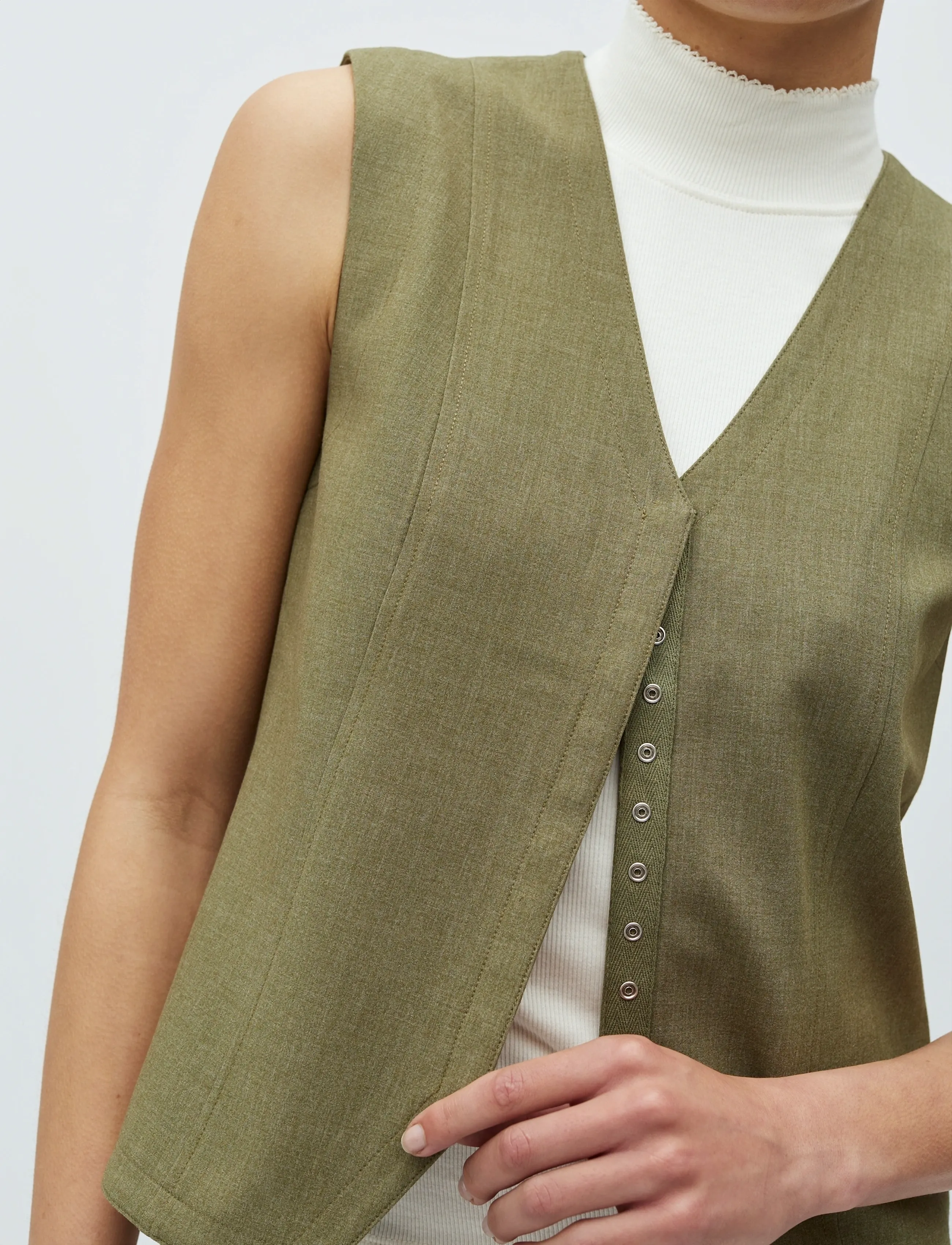 mbyM - Flavina-M - gilets - dusty olive melange - 4