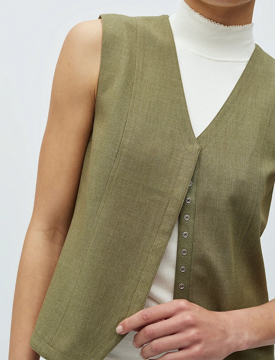 mbyM - Flavina-M - gilets - dusty olive melange - 4