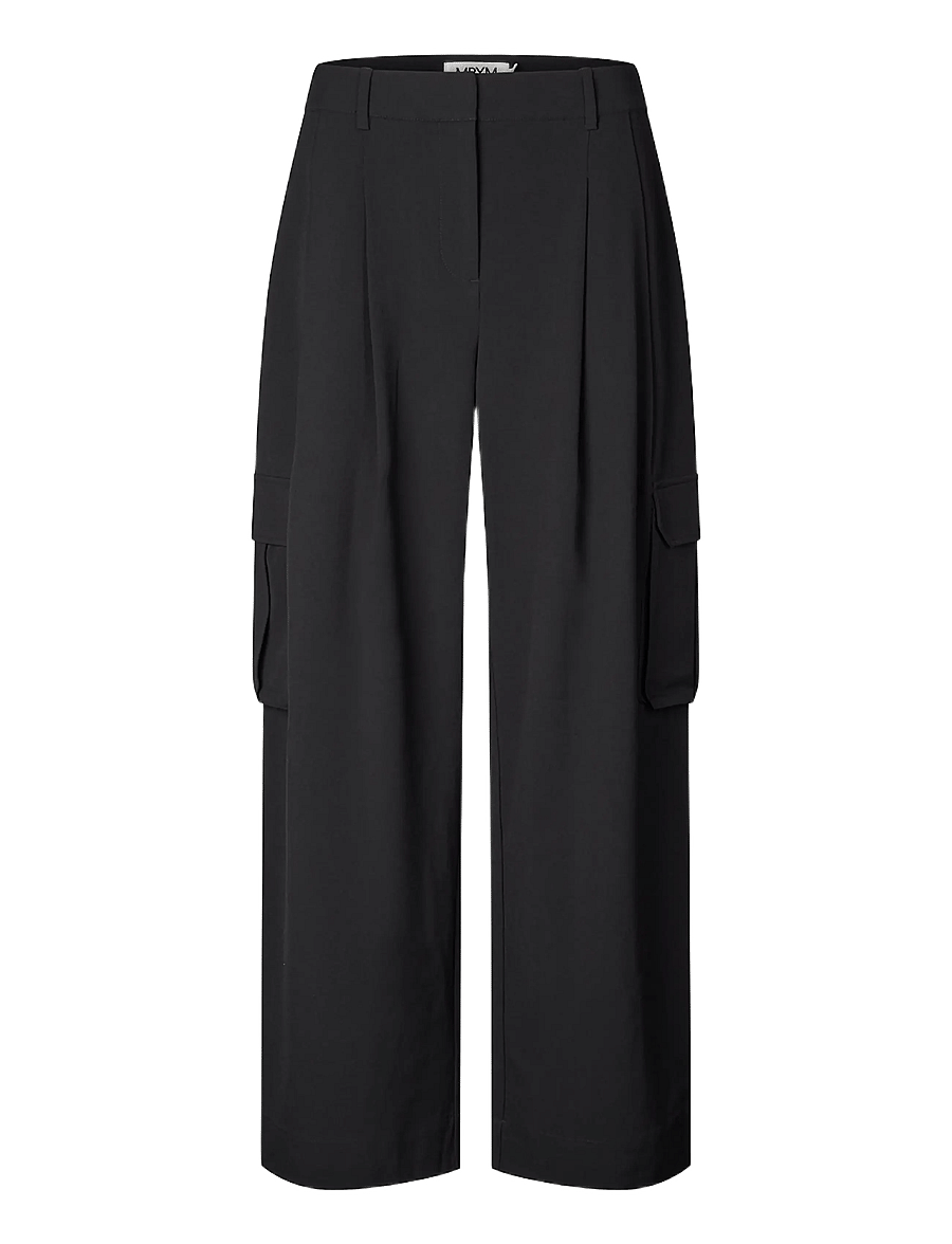 MBYM - Emeli Pocket-M - hosen mit weitem bein - black - 1