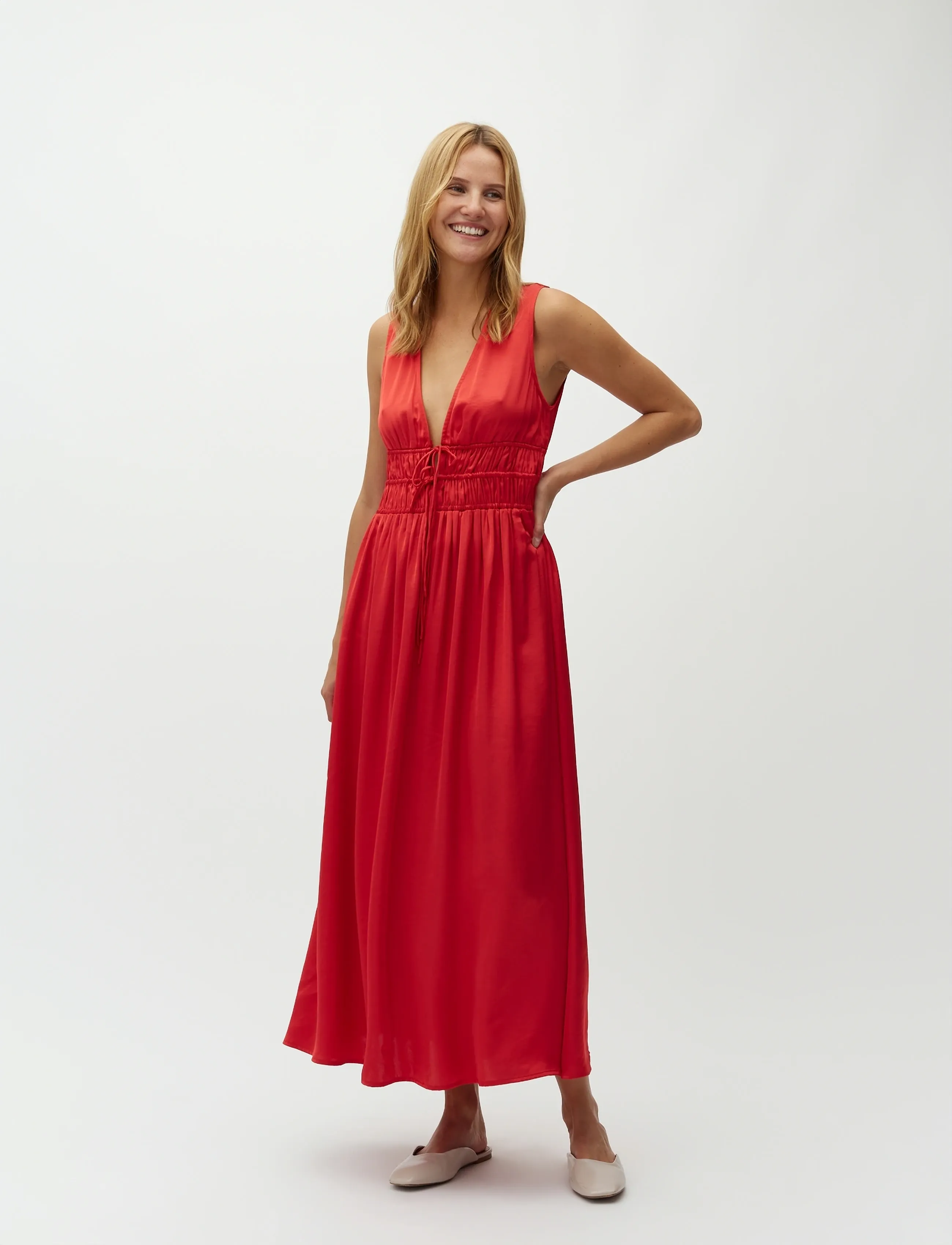 mbyM Marja-M, S, Dresses, Rot - Maxi Dress, Frauen