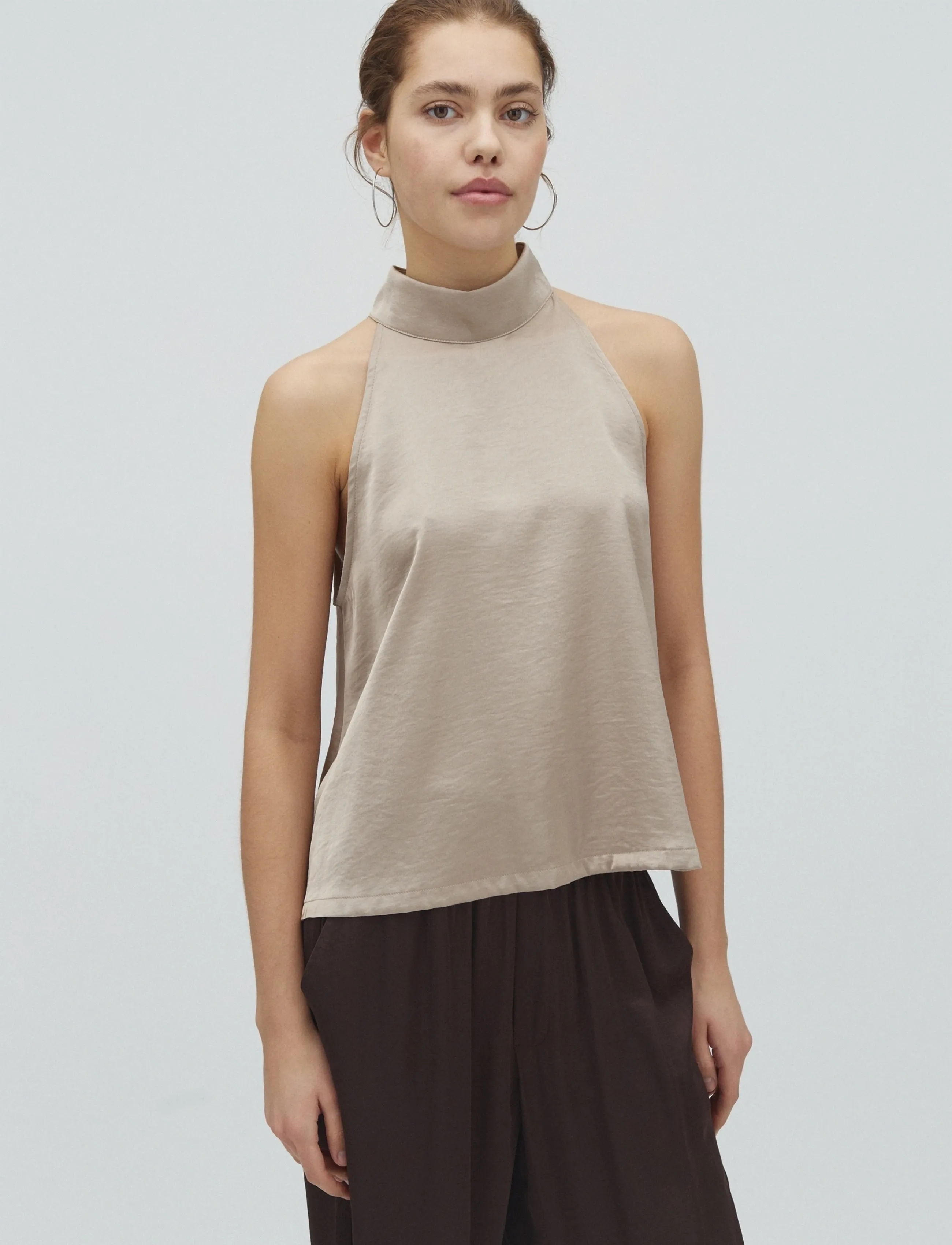 mbyM Zuzeel-M, Kvinder, Halterneck Top, Brun, Str: XL