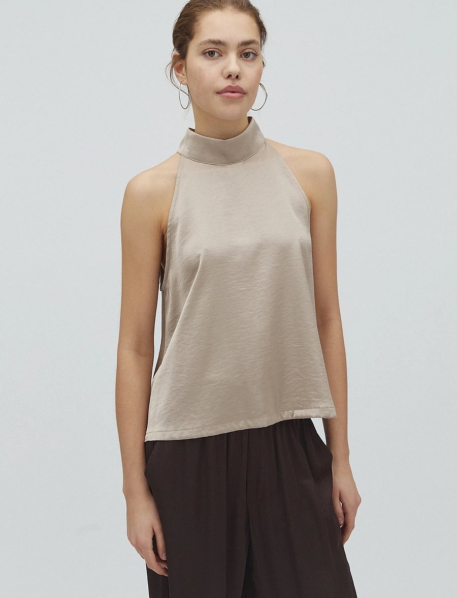 mbyM - Zuzeel-M - sleeveless blouses - sand grey - 0