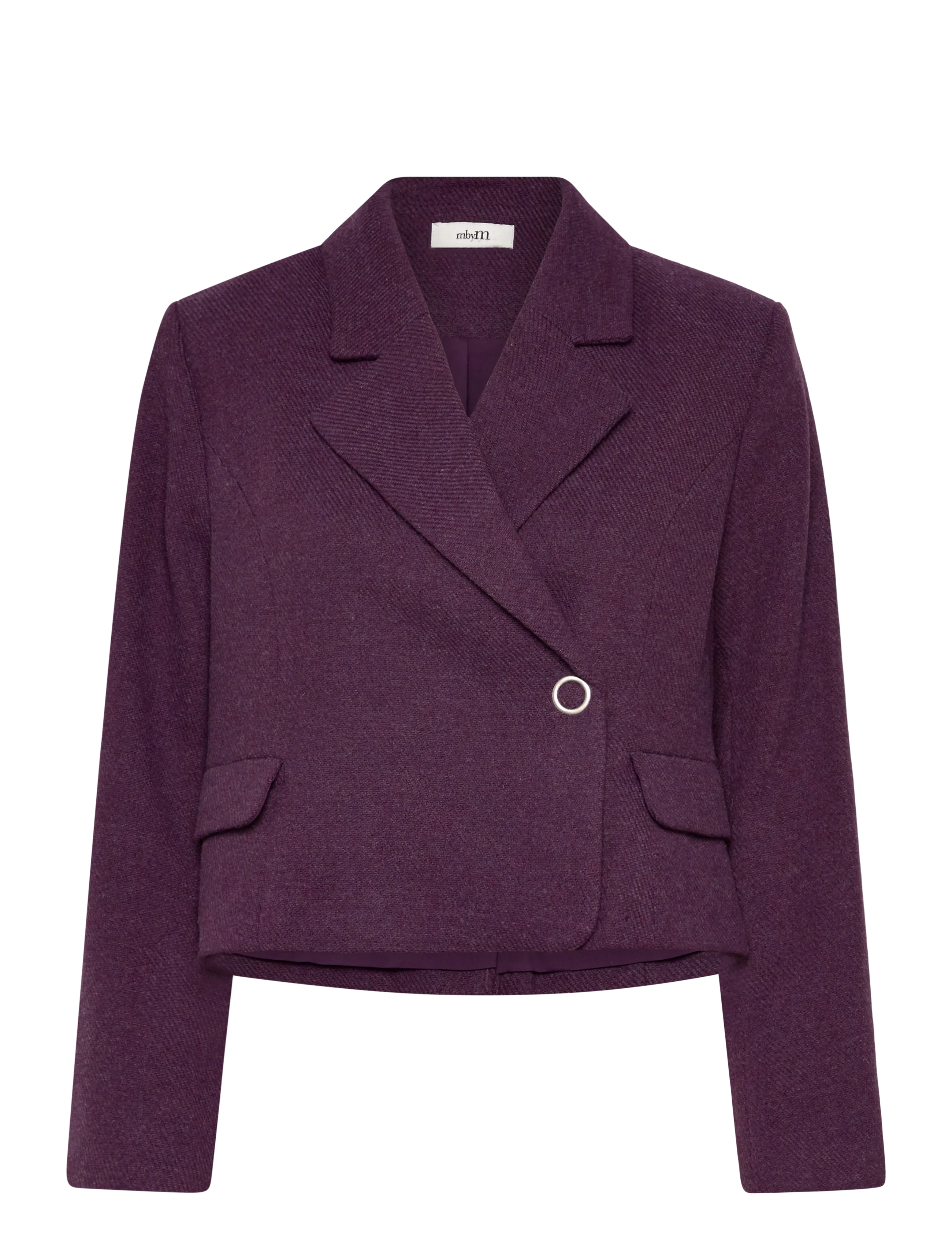 mbyM Iva-M - Cropped-Blazer - GREYSTONE TWILL / purple