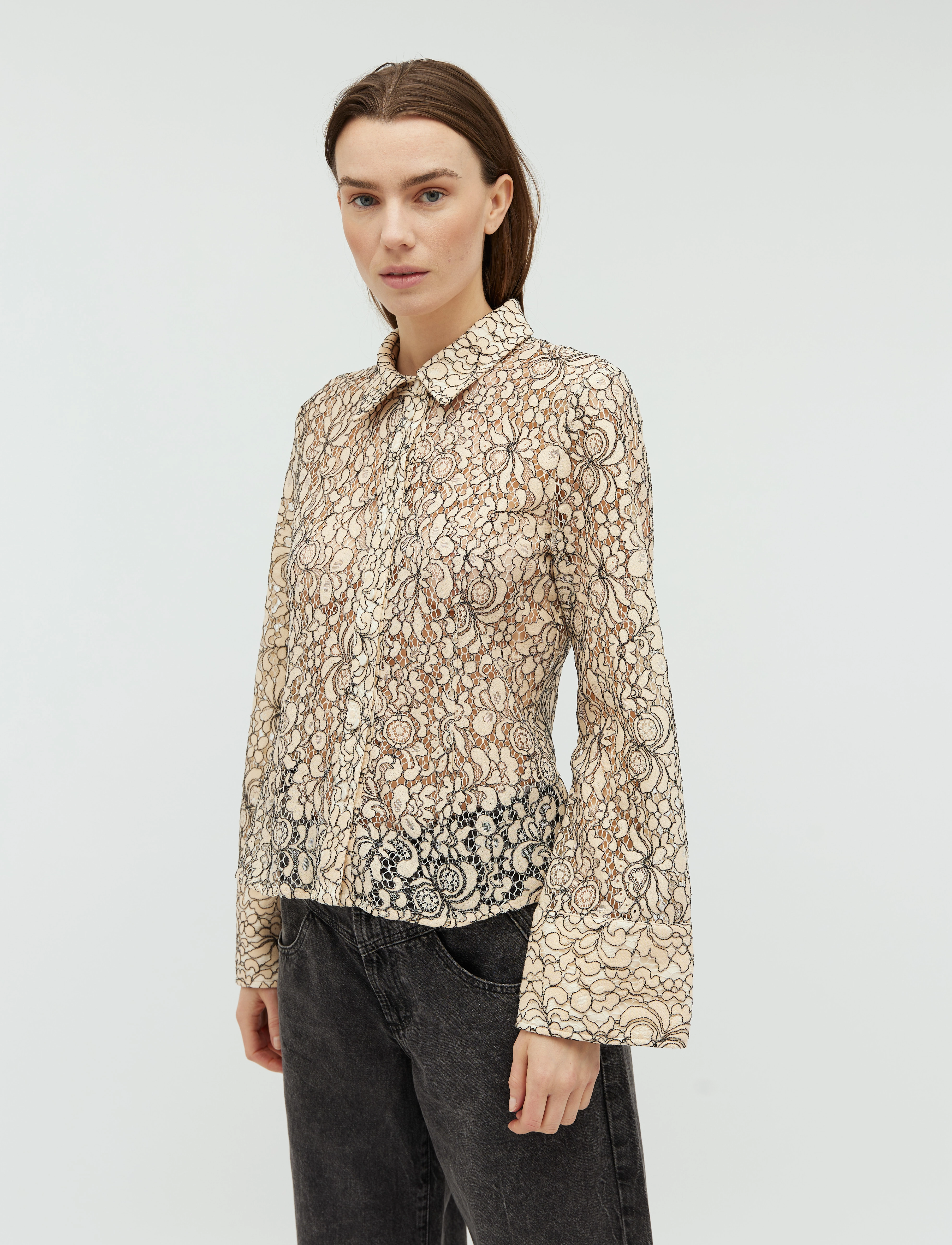 mbyM Giva-M - Bluser - CREMÉ BLACK COMBO / cream