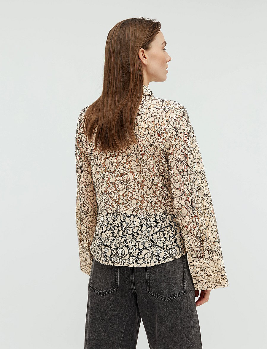 mbyM - Giva-M - långärmade blusar - cremÉ black combo - 3