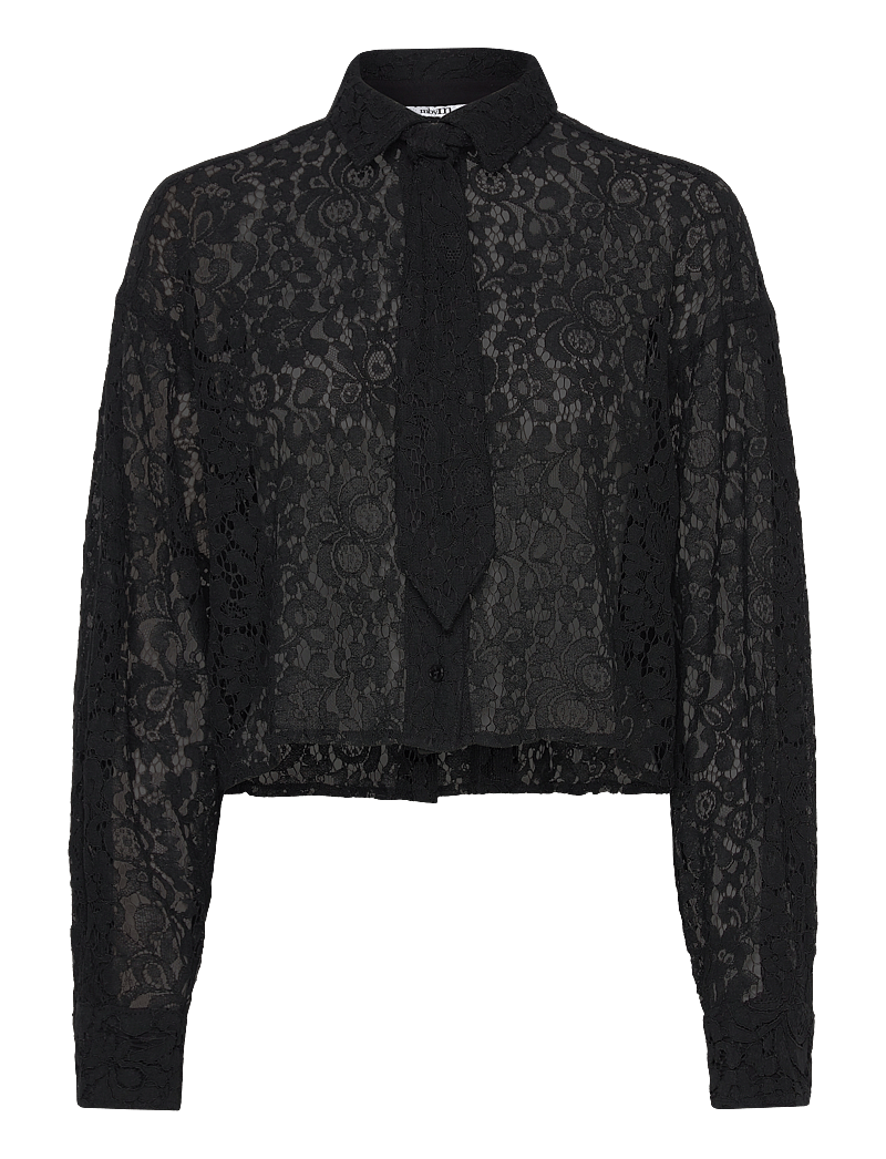 mbyM - Emele Tie-M - långärmade skjortor - black - 1