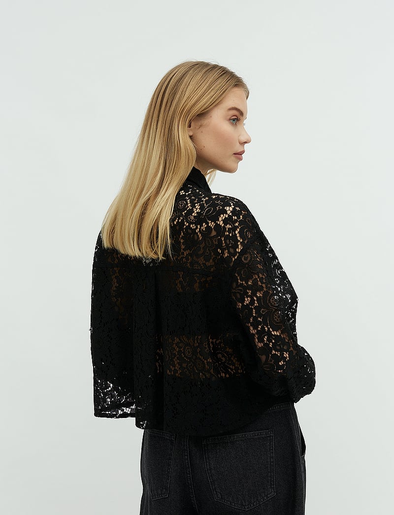 mbyM - Emele Tie-M - långärmade skjortor - black - 4