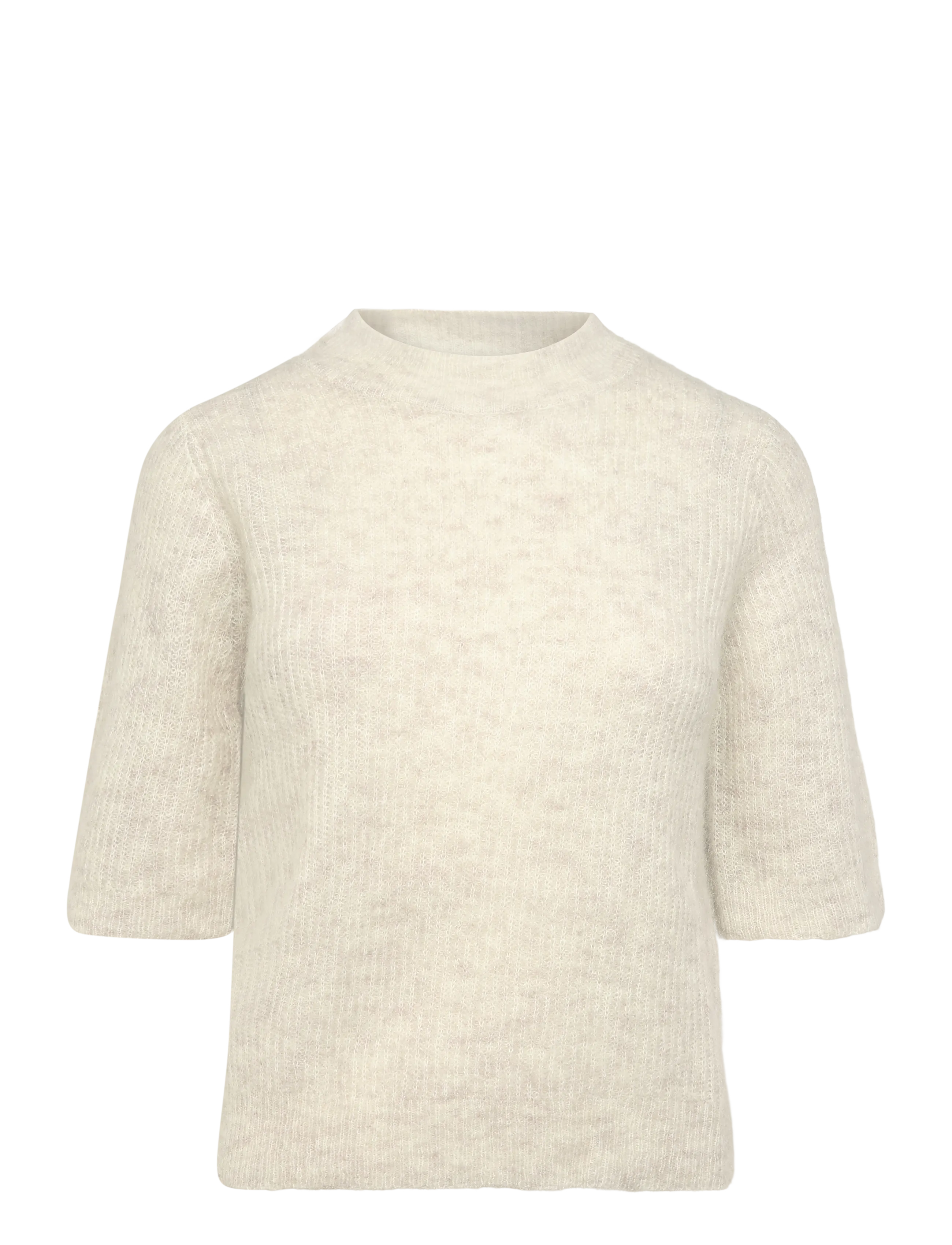 MBYM Clara Crew-M - Strik - OAT MELANGE / cream