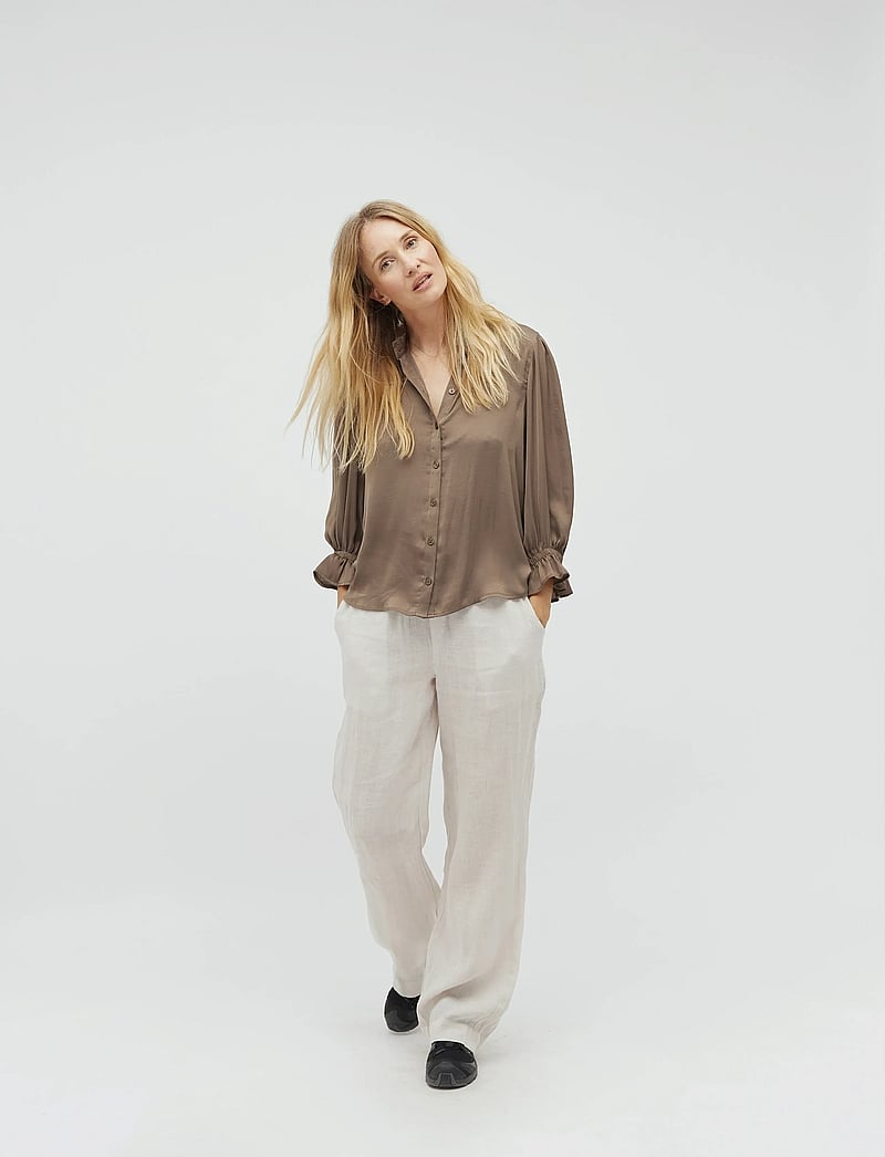 mbyM - Phillipa-M - linnebyxor - grey sand - 0