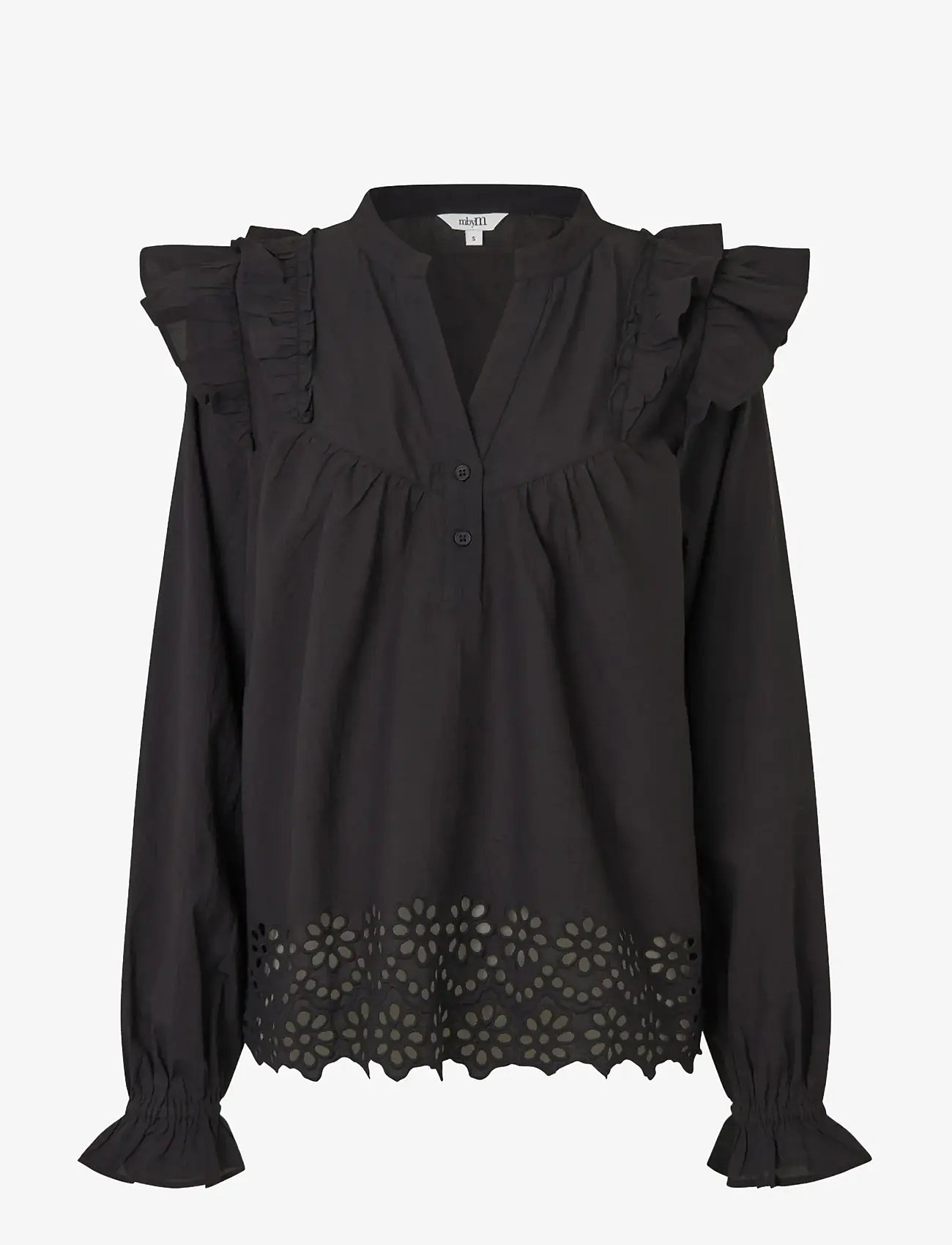 mbyM - Natia-M - long sleeved blouses - black - 1