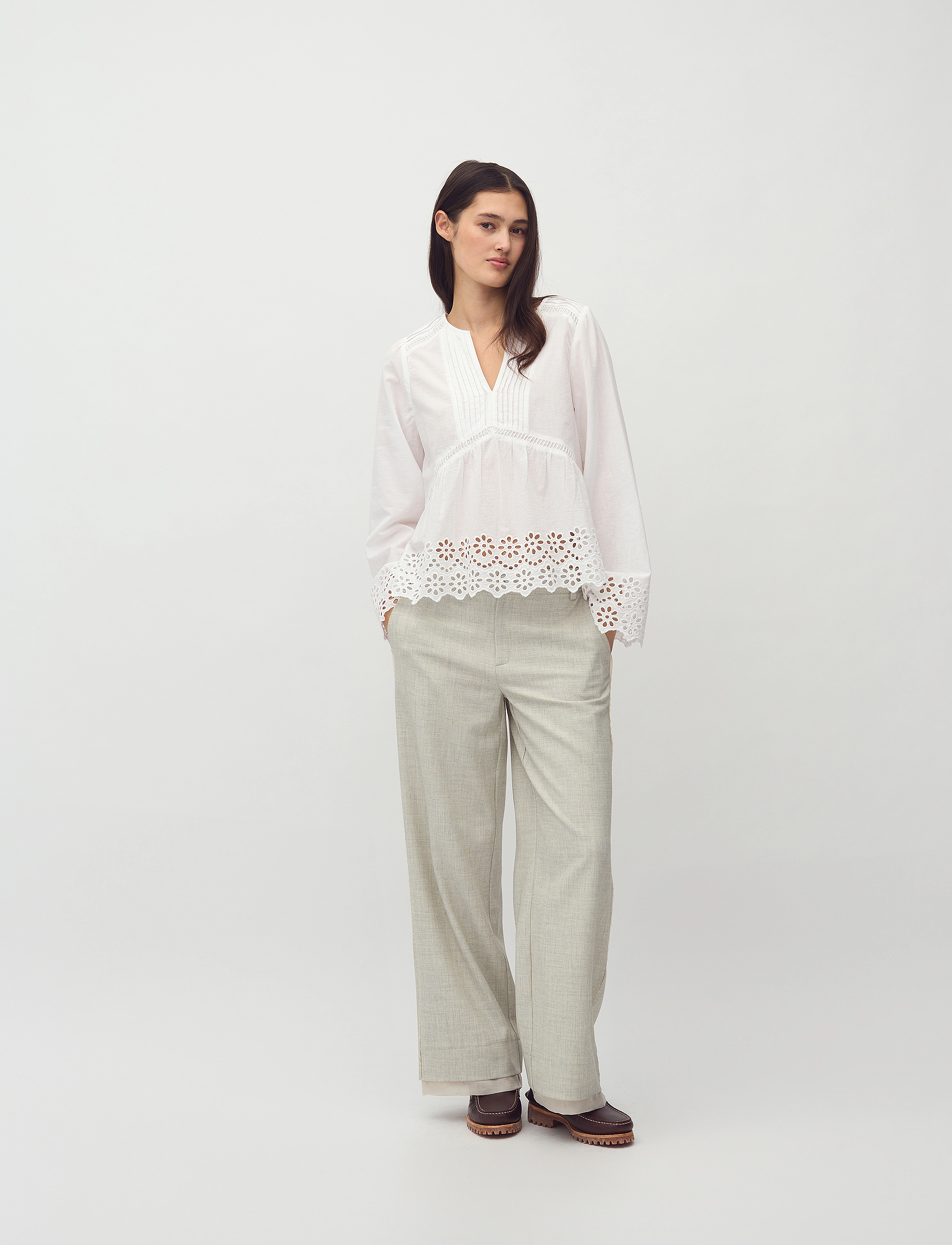 mbyM Belizia-M, M, White, Bluser > Langærmede, Dame
