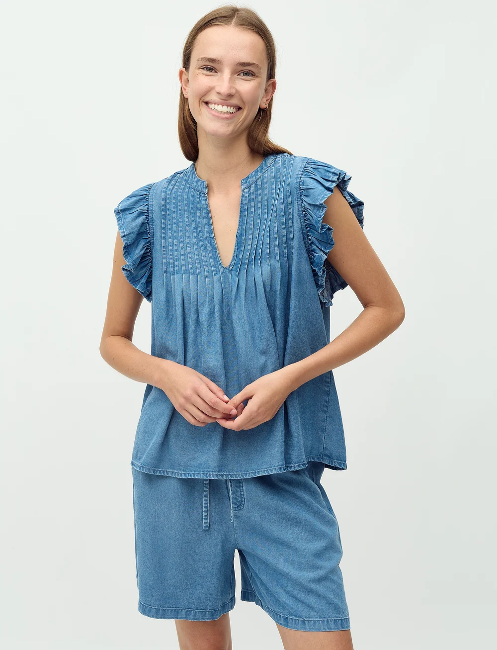 mbyM - Gemala-M - Ärmlösa blusar - mid vintage wash - 0