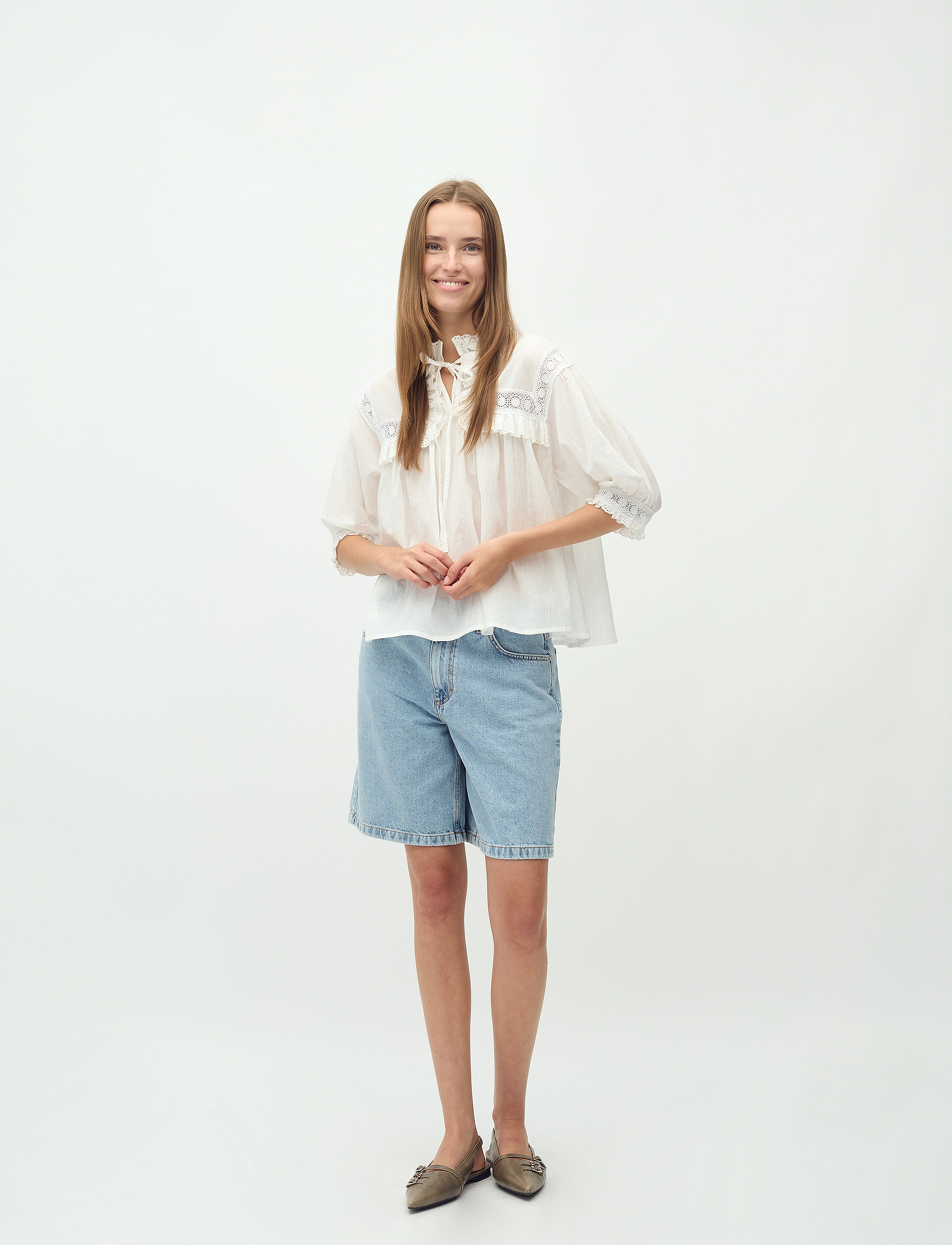 mbyM - Gerlina Short-M - kortærmede bluser - white - 4