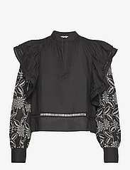 mbyM - Raylan-M - langærmede bluser - black white embroidery - 0