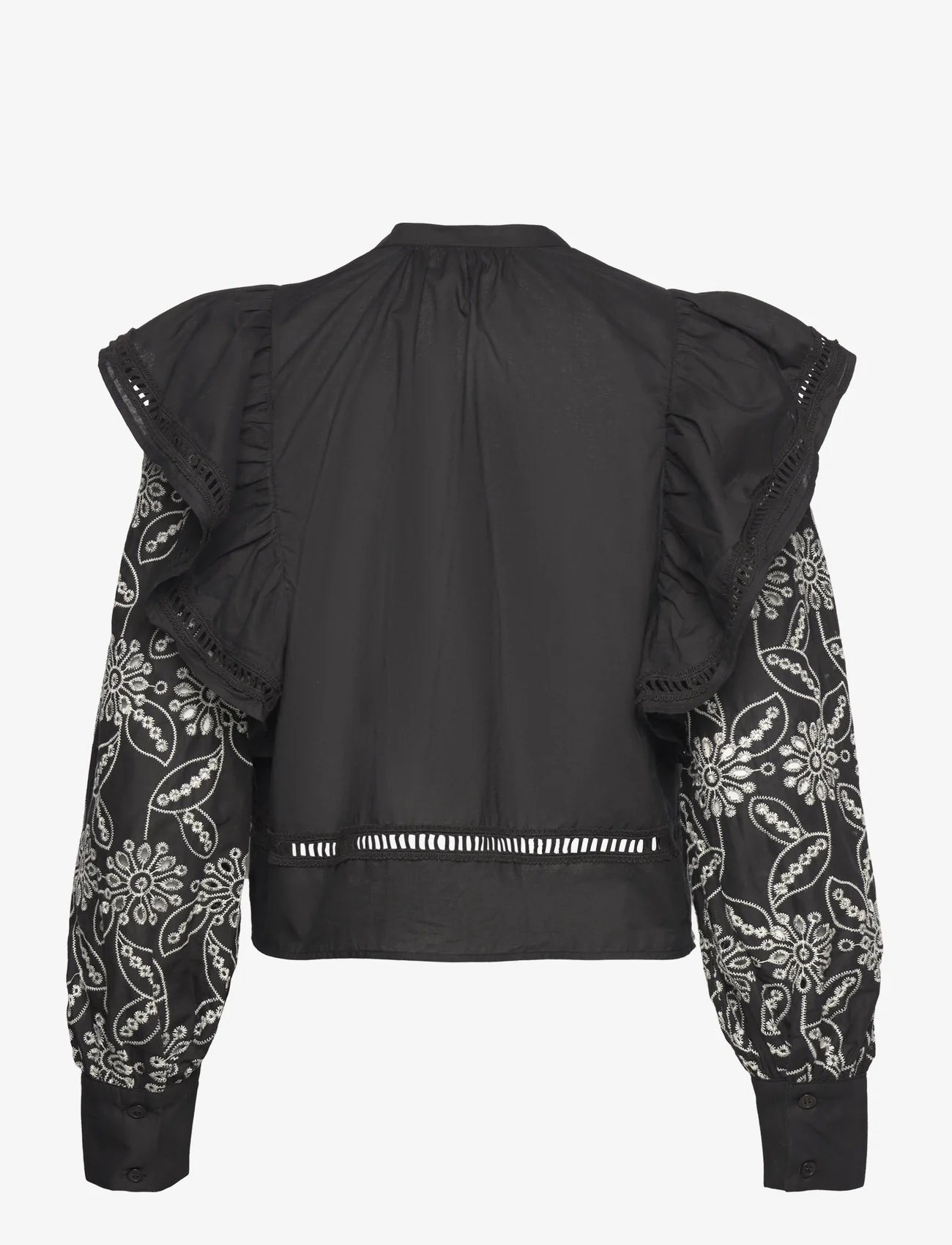 mbyM - Raylan-M - blouses met lange mouwen - black white embroidery - 1