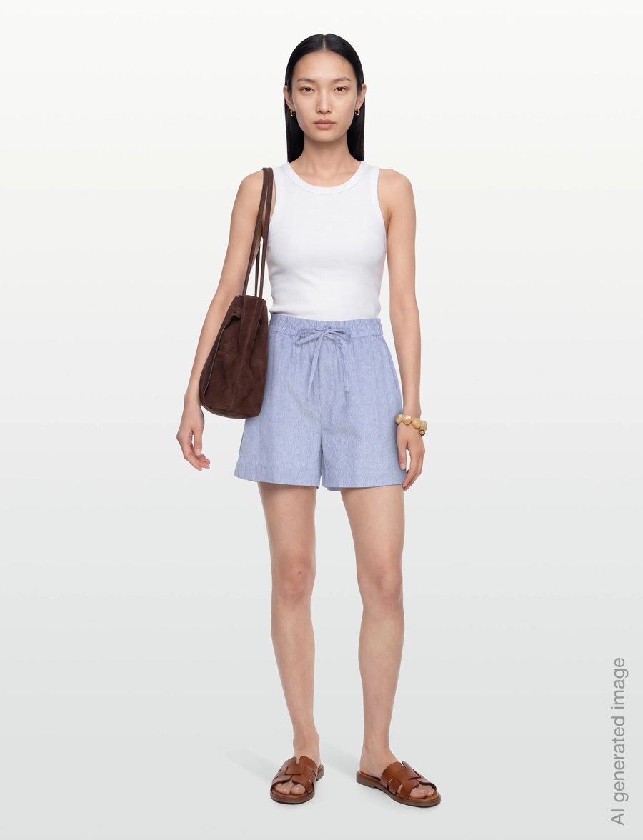 mbyM - Meris-M - freizeitshorts - blue white stripe - 0