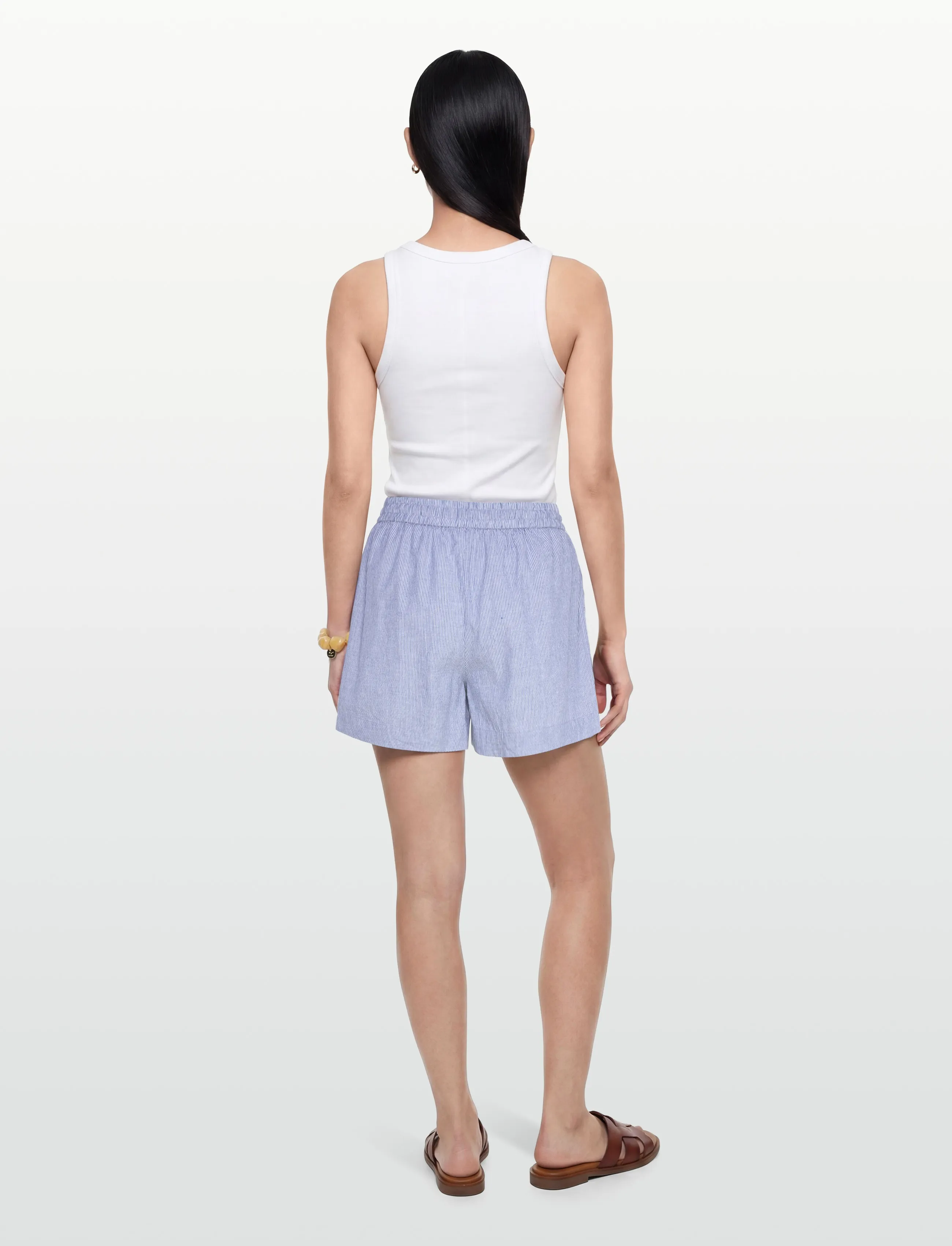 mbyM - Meris-M - casual shorts - blue white stripe - 4