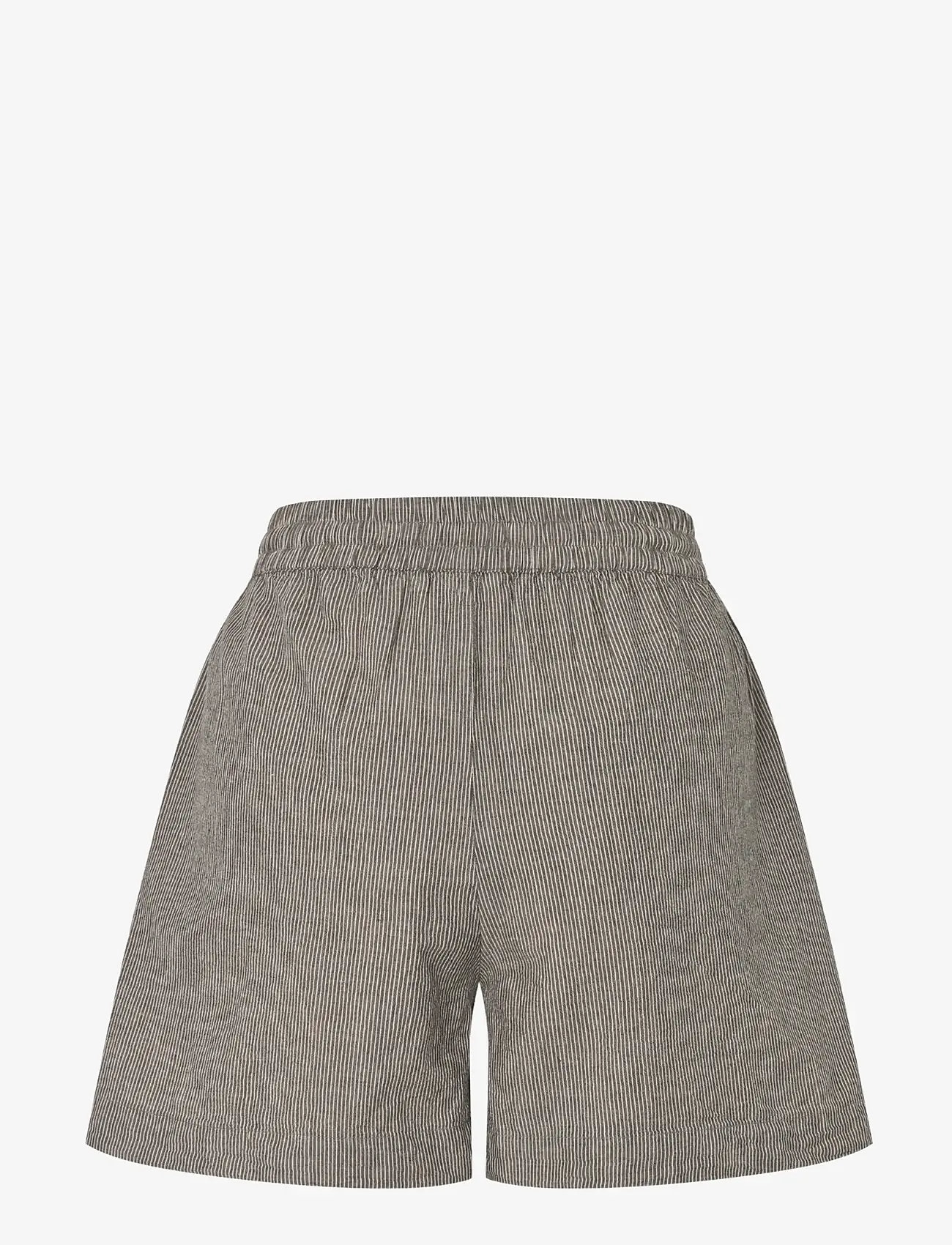 mbyM - Meris-M - casual shorts - java white stripe - 2