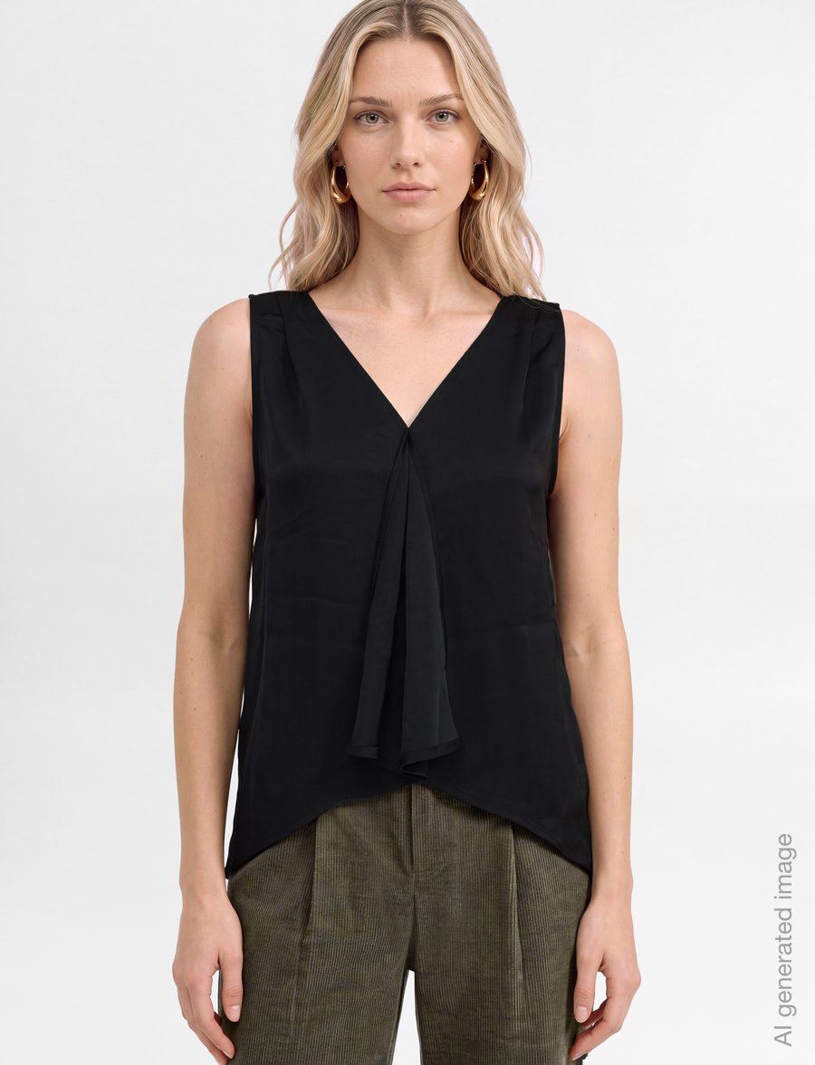 MBYM - Zulena-M - sleeveless blouses - black - 3